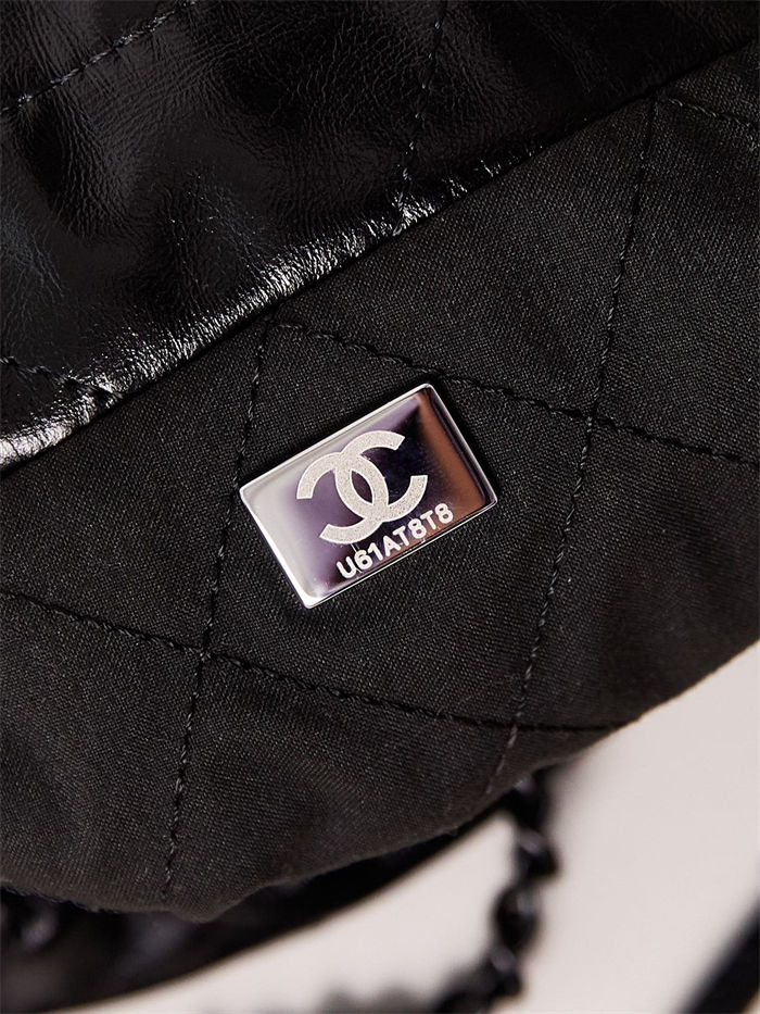 Chanel 22 MINI HANDBAG Shiny Calfskin Black & Black-Tone Metal AS3980 A