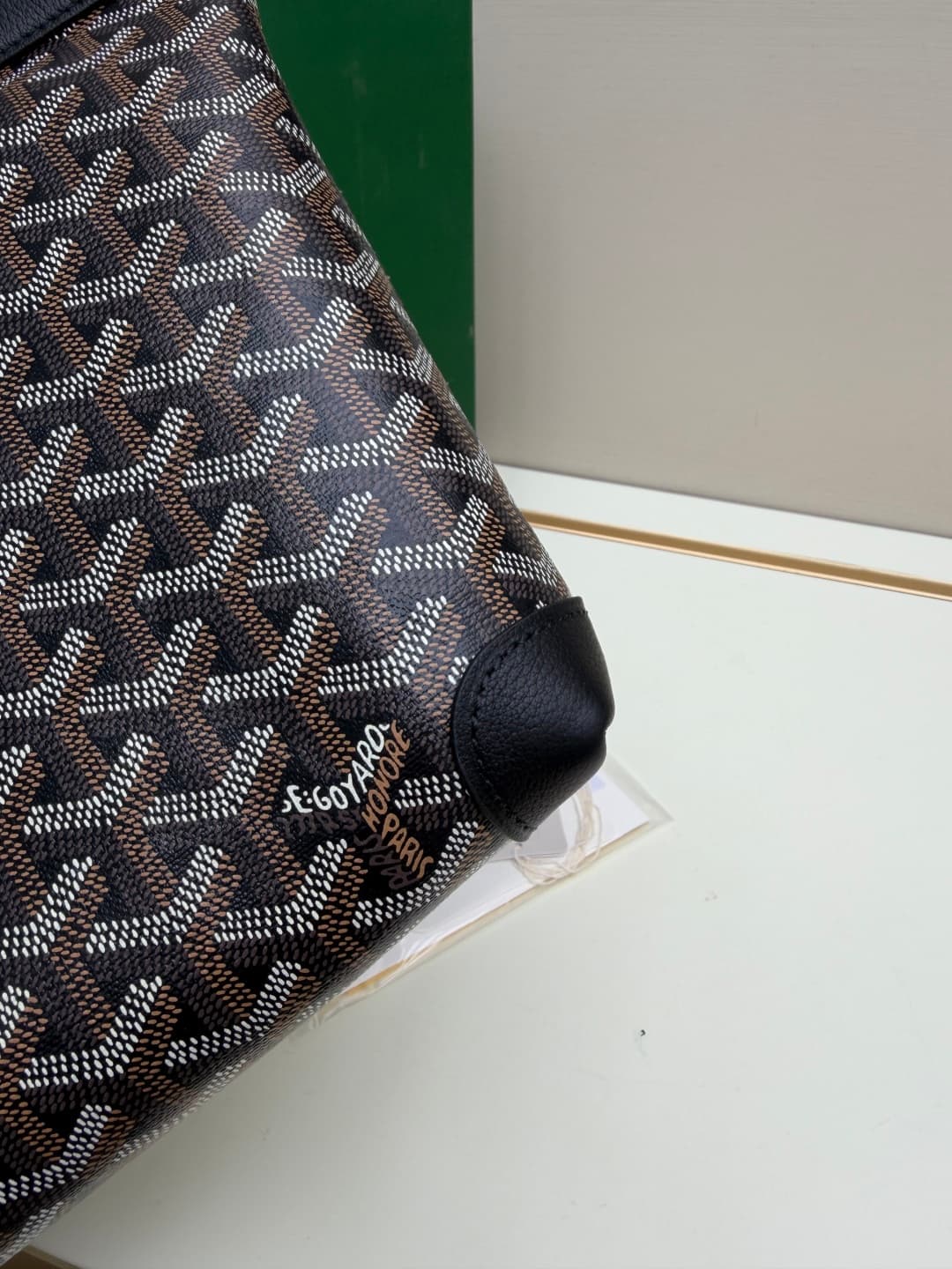 Goyard Conti pouch Goyardine canvas and Chevroches Calfskin Black High