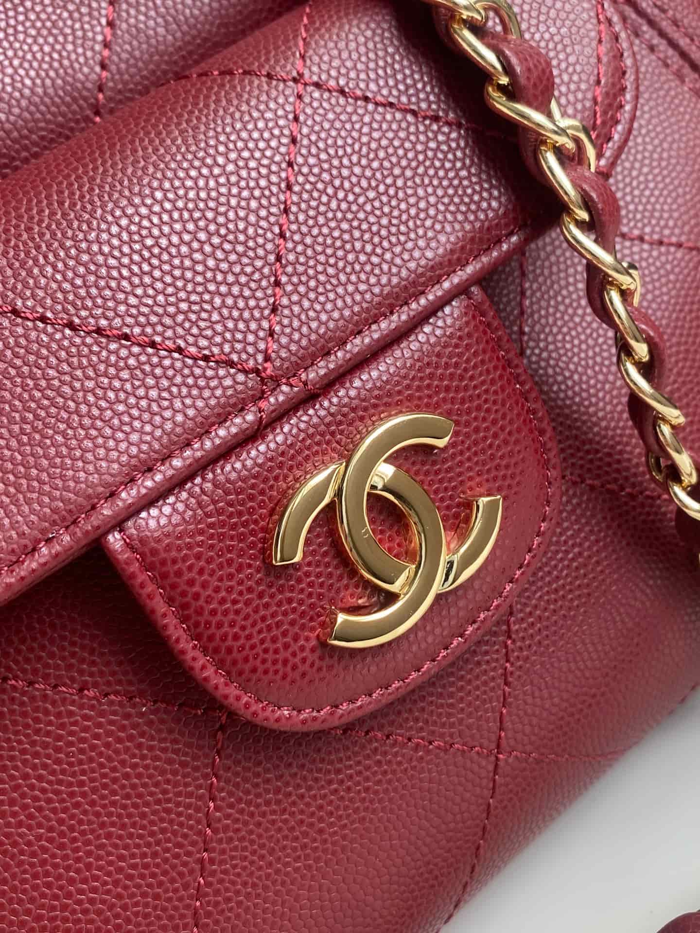 Chanel Tote Bag Grained Calfskin&Gold-Tone Metal Claret AS6025 High