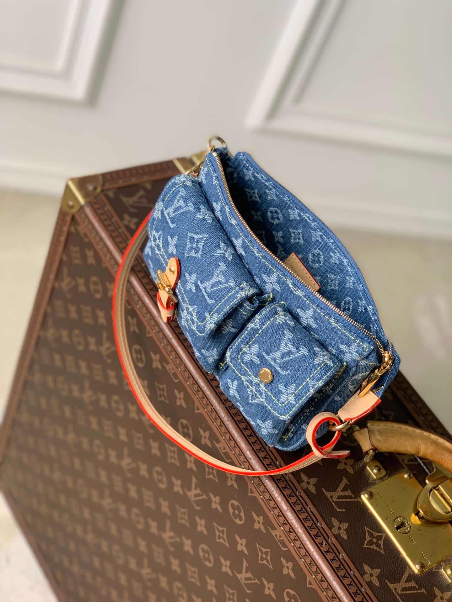 Louis Vuitton Pochette Accessoire Cargo Blue Denim M27602 High