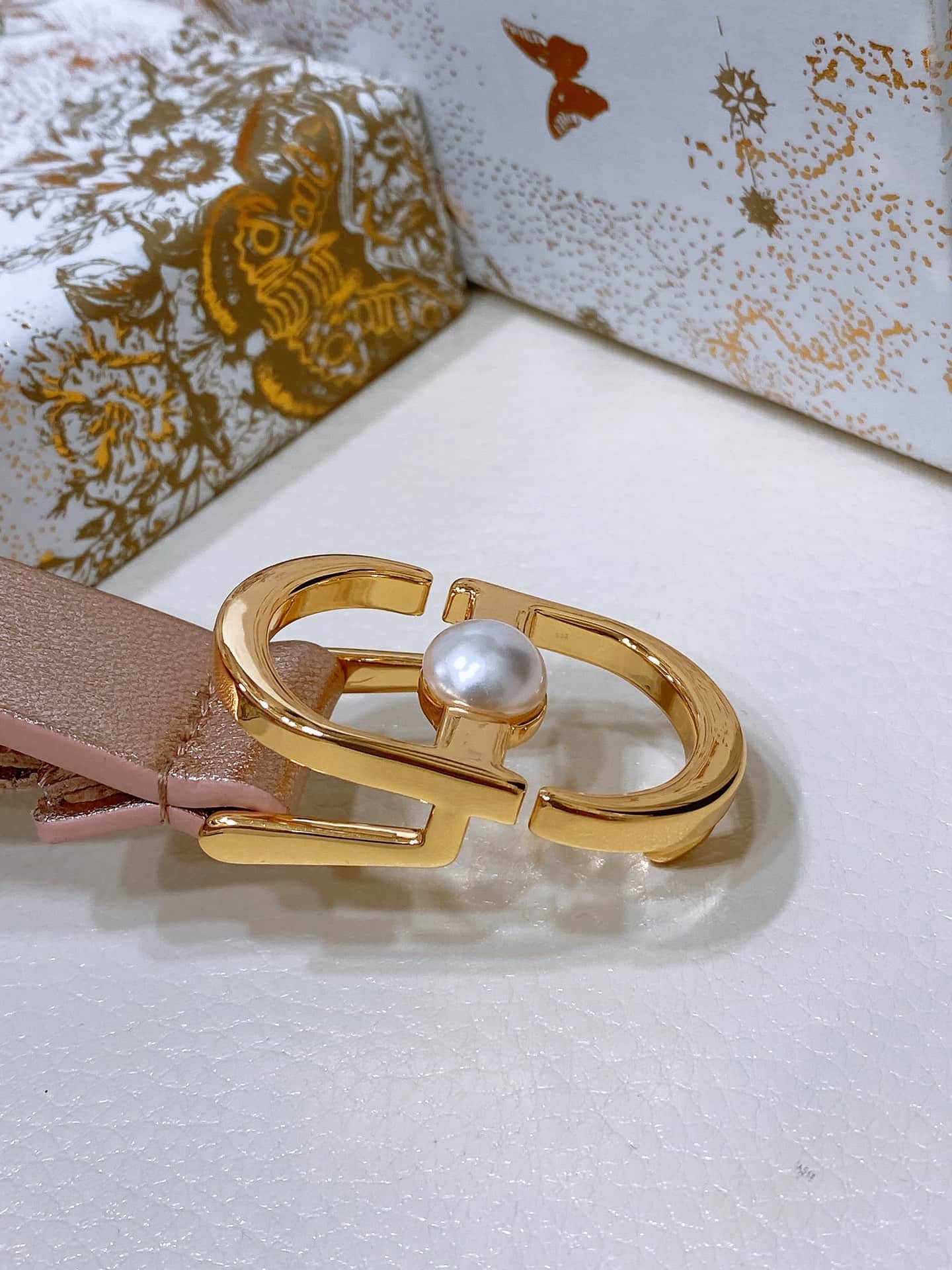 Dior Montaigne Jolie Belt 15/20MM Calfskin Gold/Silver High