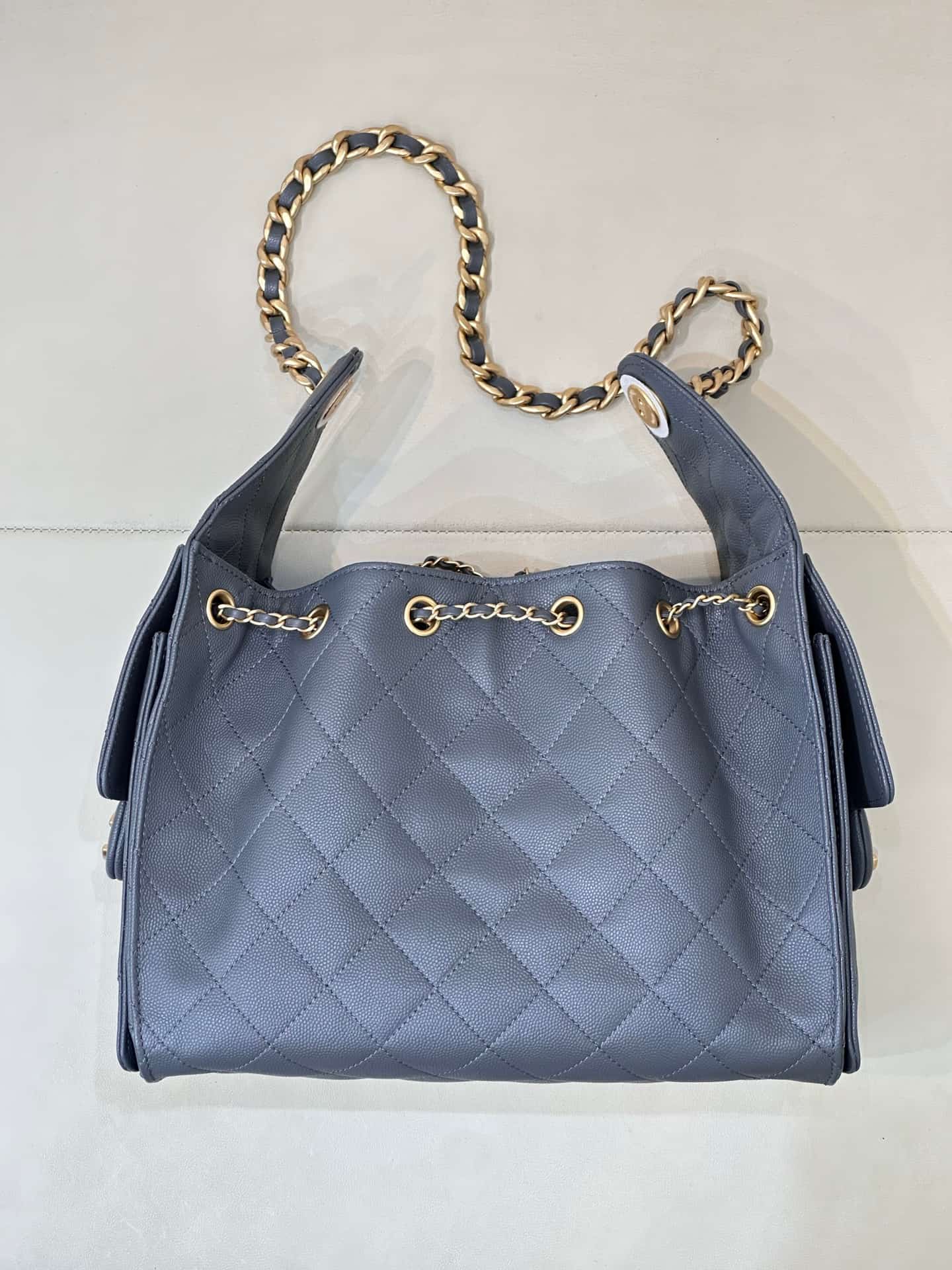 Chanel 25 Small Hobo handbag AS5293 Grained Calfskin & Gold-tone Metal Dark Grey TOP