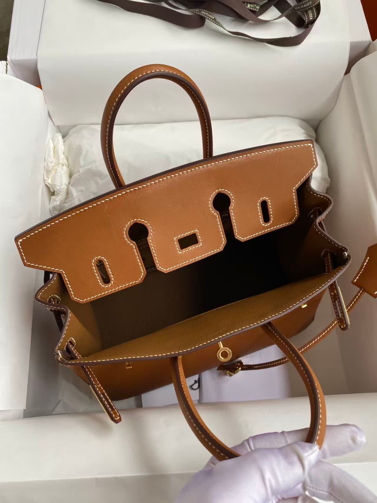 Hermes Birkin Retourne Bag 28/35cm Barenia Leather WAX High Customizing style