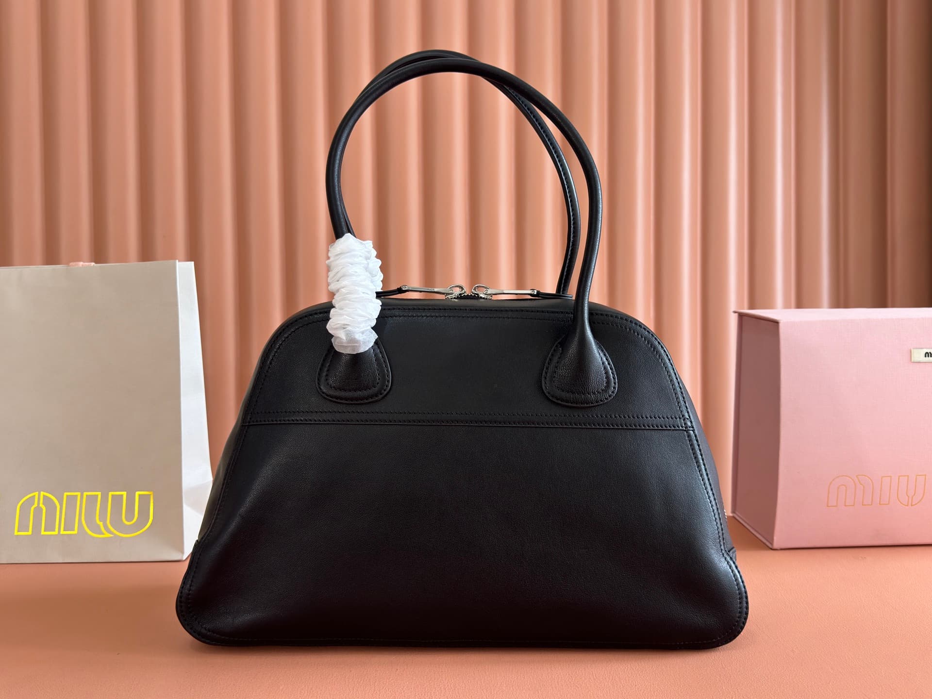 Miu Miu Vivant nappa leather bag Black 5BB196 TOP