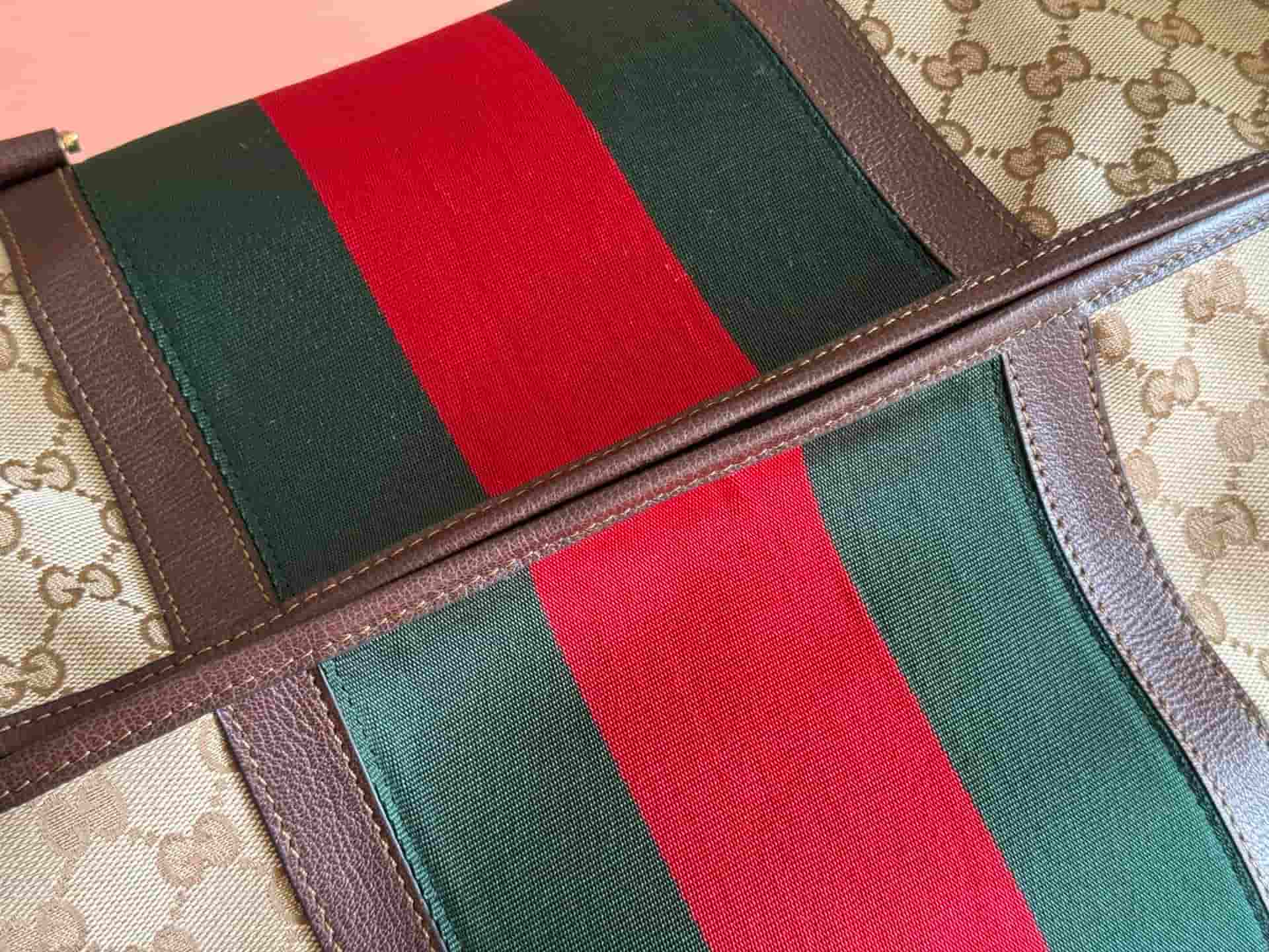 Gucci GG duffle bag with Web Sand and dark brown GG canvas ‎874979 High