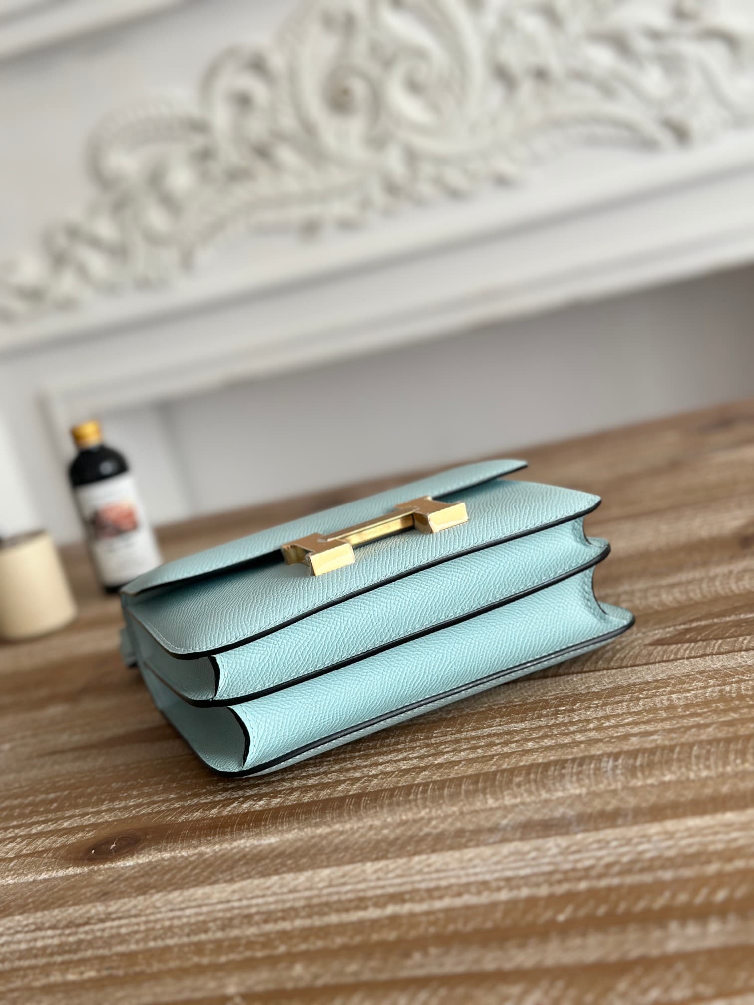 Hermes Mini Constance 18cm Epsom Bag WAX Blue Zephyr High