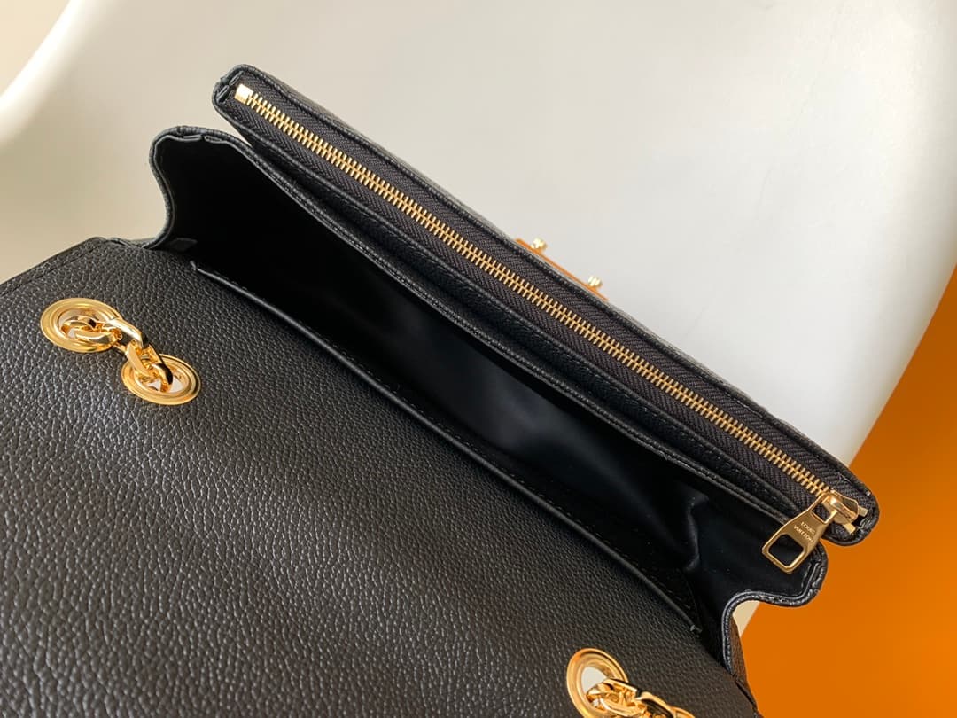 Louis Vuitton Marceau Black Embossed grained cowhide leather M46200 High