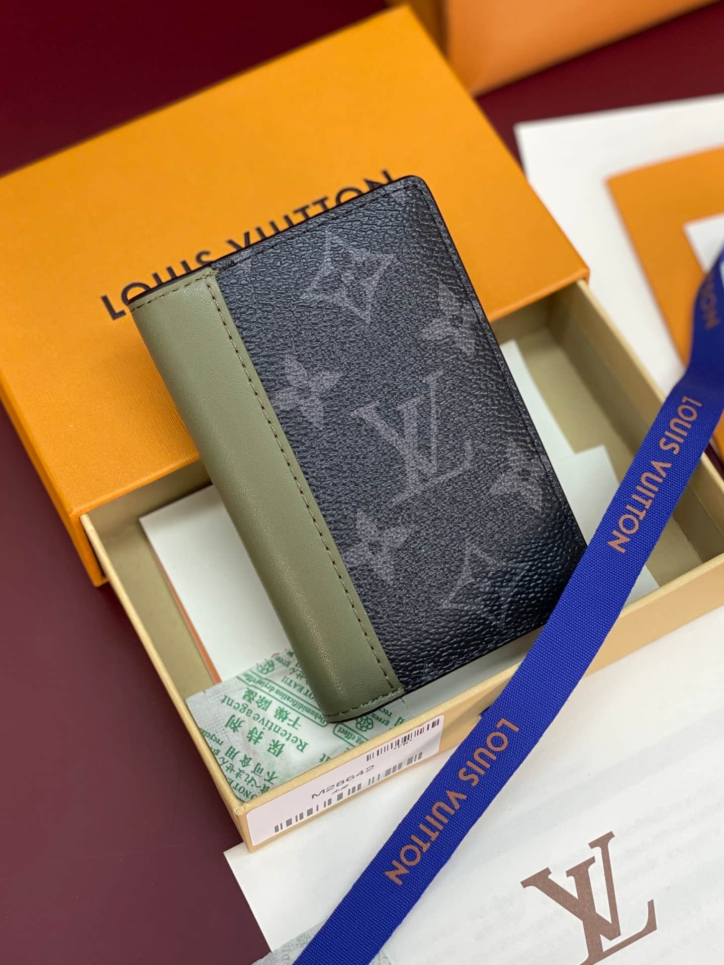 Louis Vuitton Pocket Organizer Khaki Green Monogram Eclipse coated canvas M28642 High