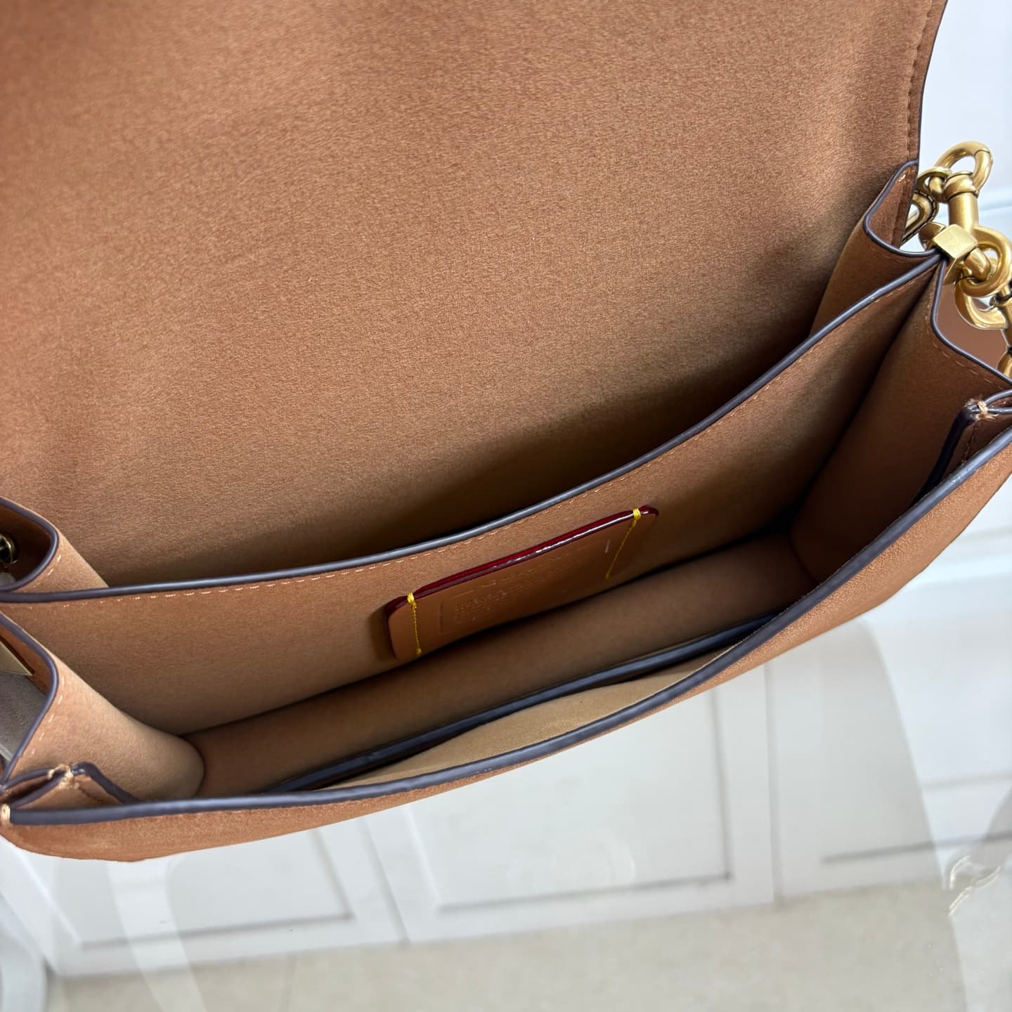 Coach Small Chain Tabby Shoulder Bag  Brown Suede High