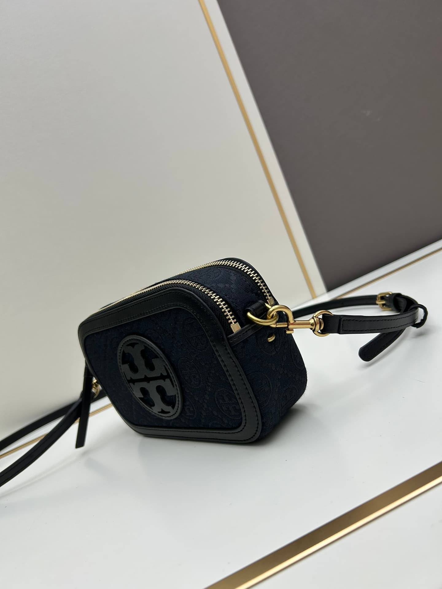 Tory Burch Mini Miller Crossbody Bag T-Monogram in Navy Blue High
