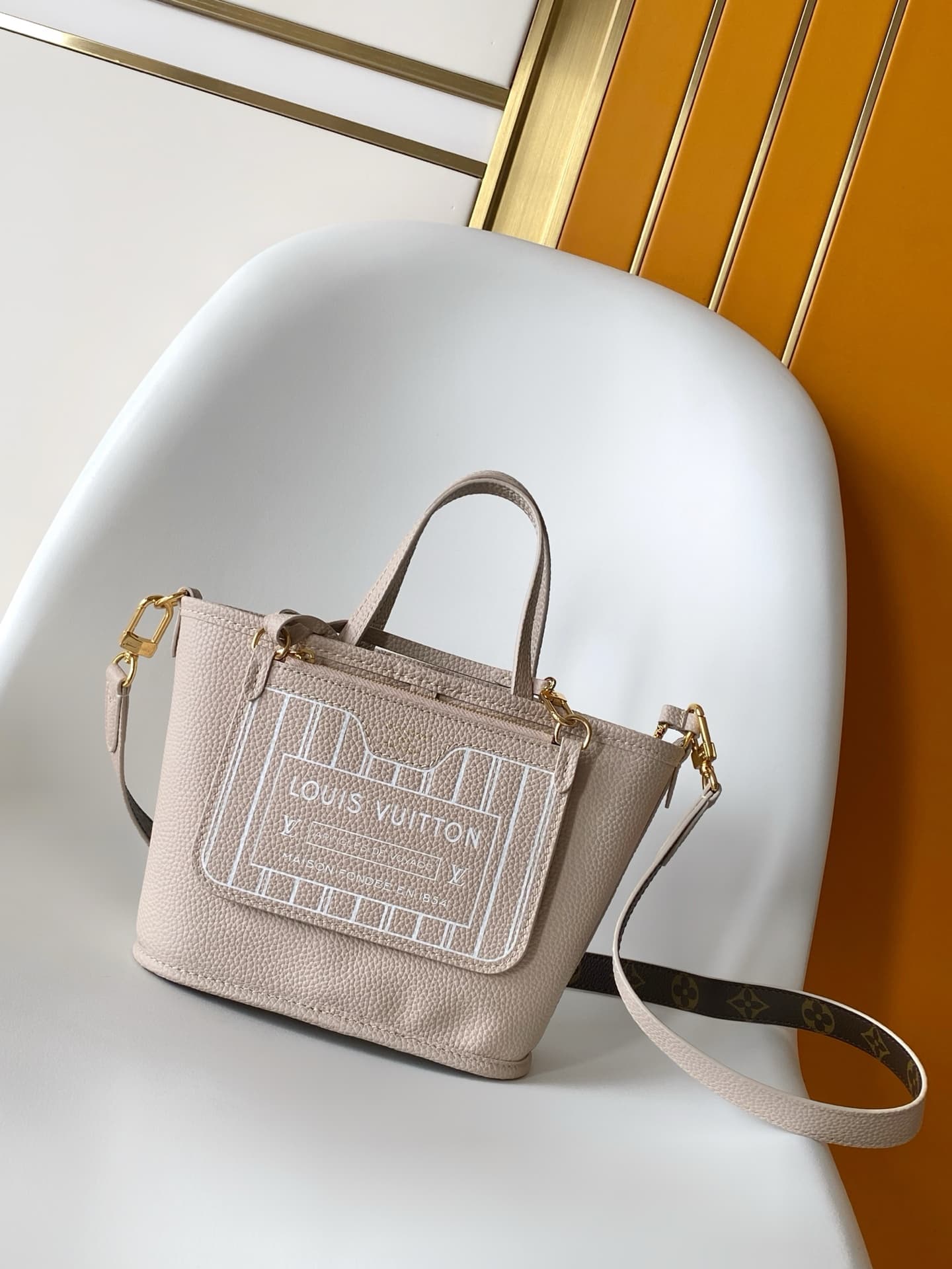 Louis Vuitton Neverfull Bandoulière Inside Out BB Monogram/Limestone Coated canvas M25657 High