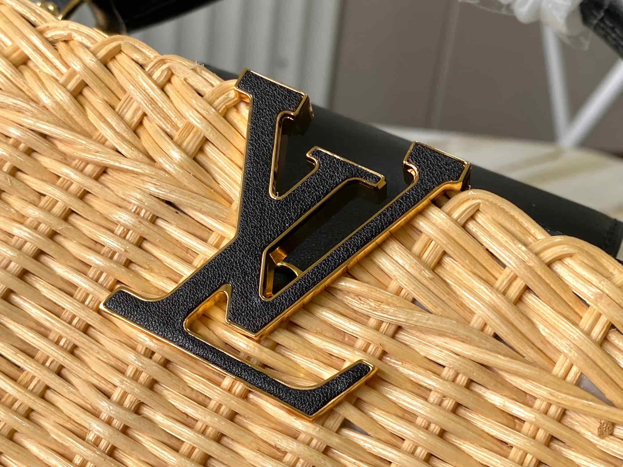 Louis Vuitton Capucines Mini Rattan and cowhide leather M26003 Black Top