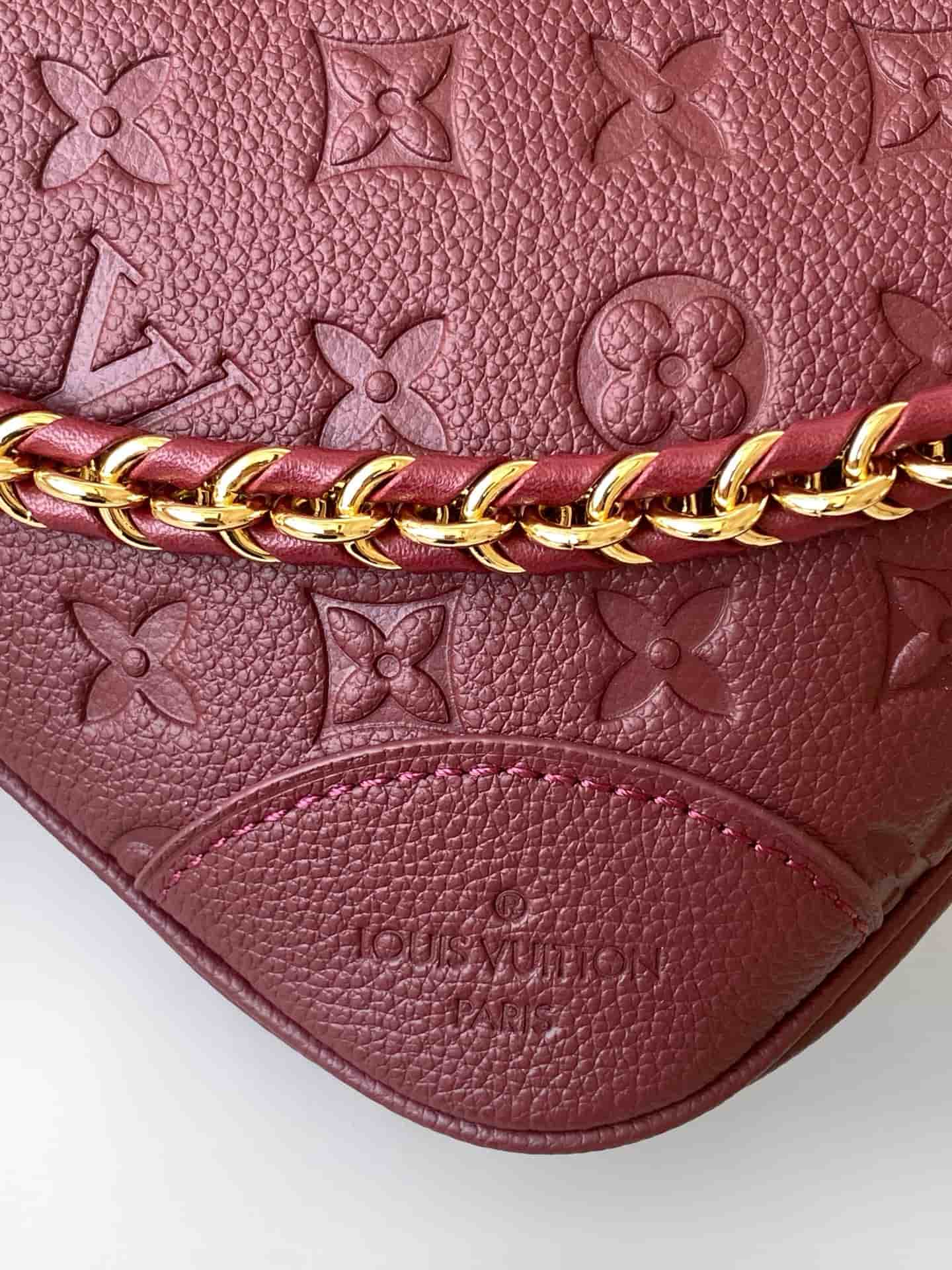 Louis Vuitton Boulogne PM Grenat Embossed grained cowhide leather M25827 High