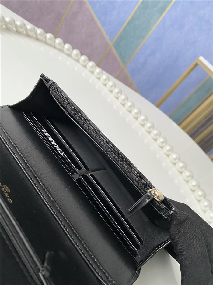 Chanel Wallet on Chain Imitation Pearls Black A