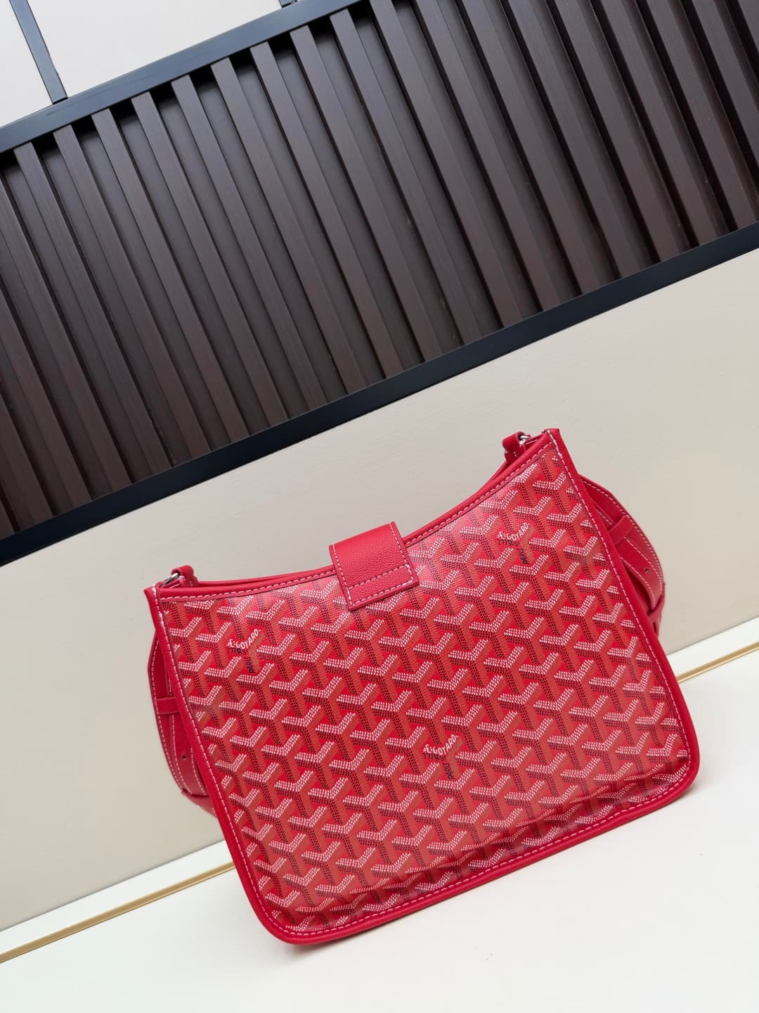 Goyard Musette PM bag in red Goyardine canvas Mid