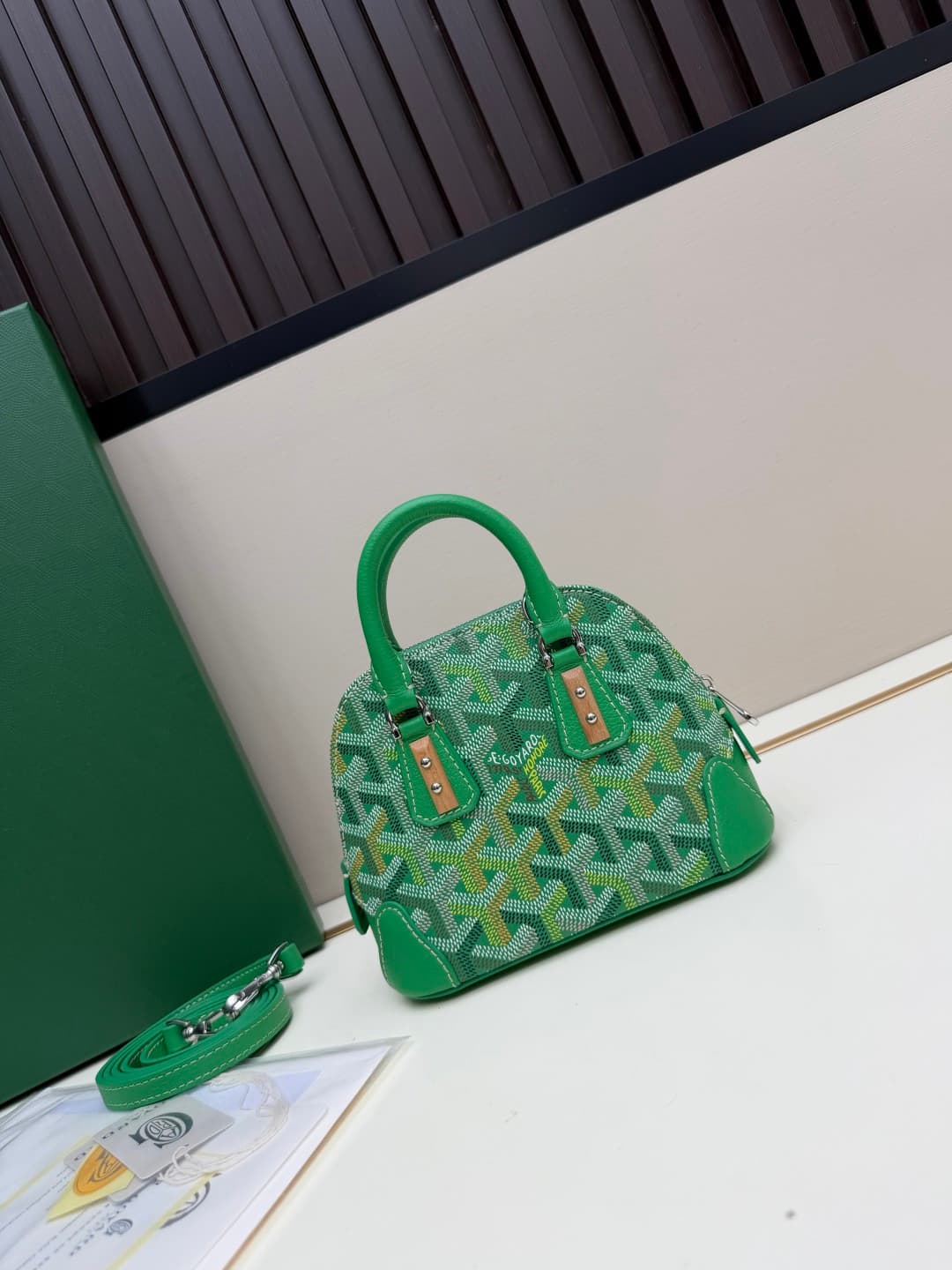 Goyard Vendôme Nano bag in Goyardine coated canvas Green High
