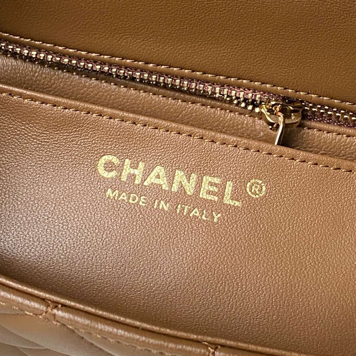 Chanel Classic Flap Bag Lambskin & Gold-Tone Metal AS5759 Dark Brown A