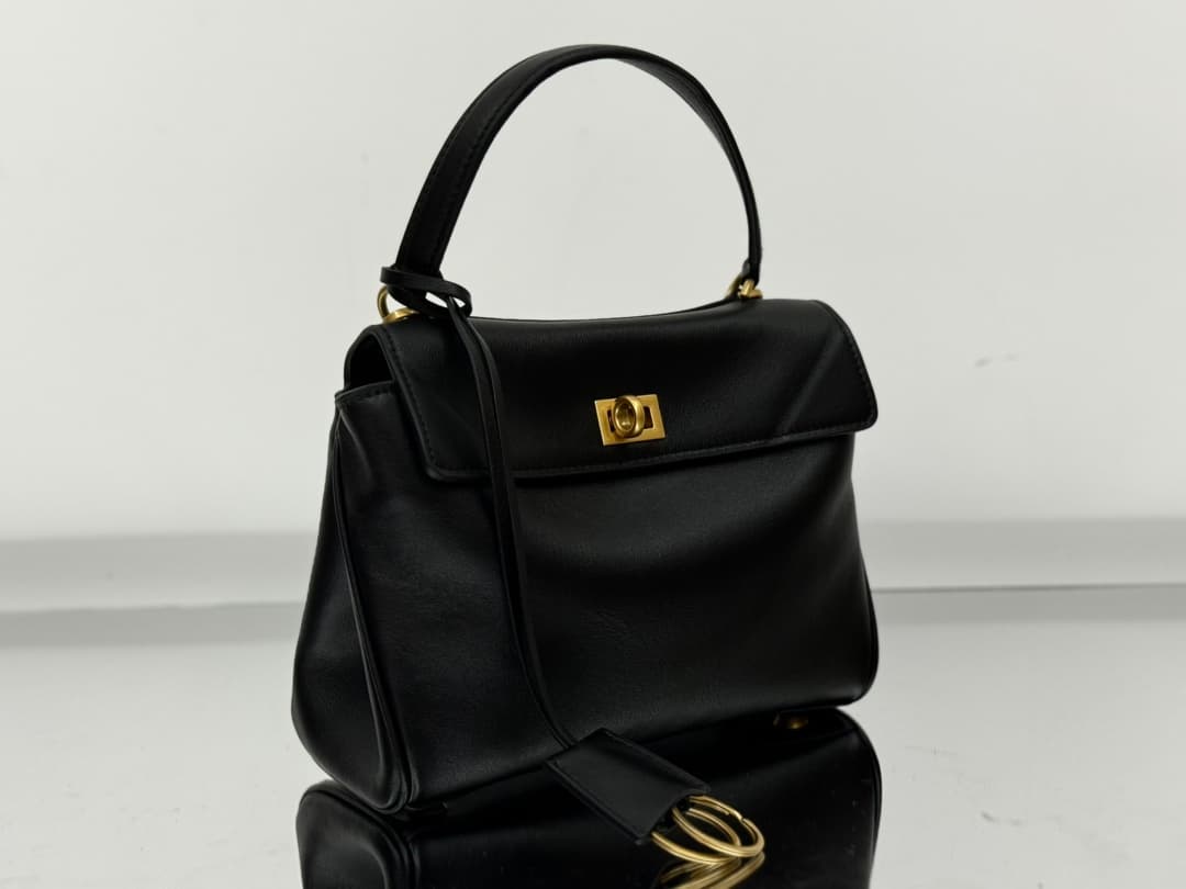 Balenciaga Rodeo Mini bag in black Smooth Calfskin Leather With Gold-Tone Metal TOP