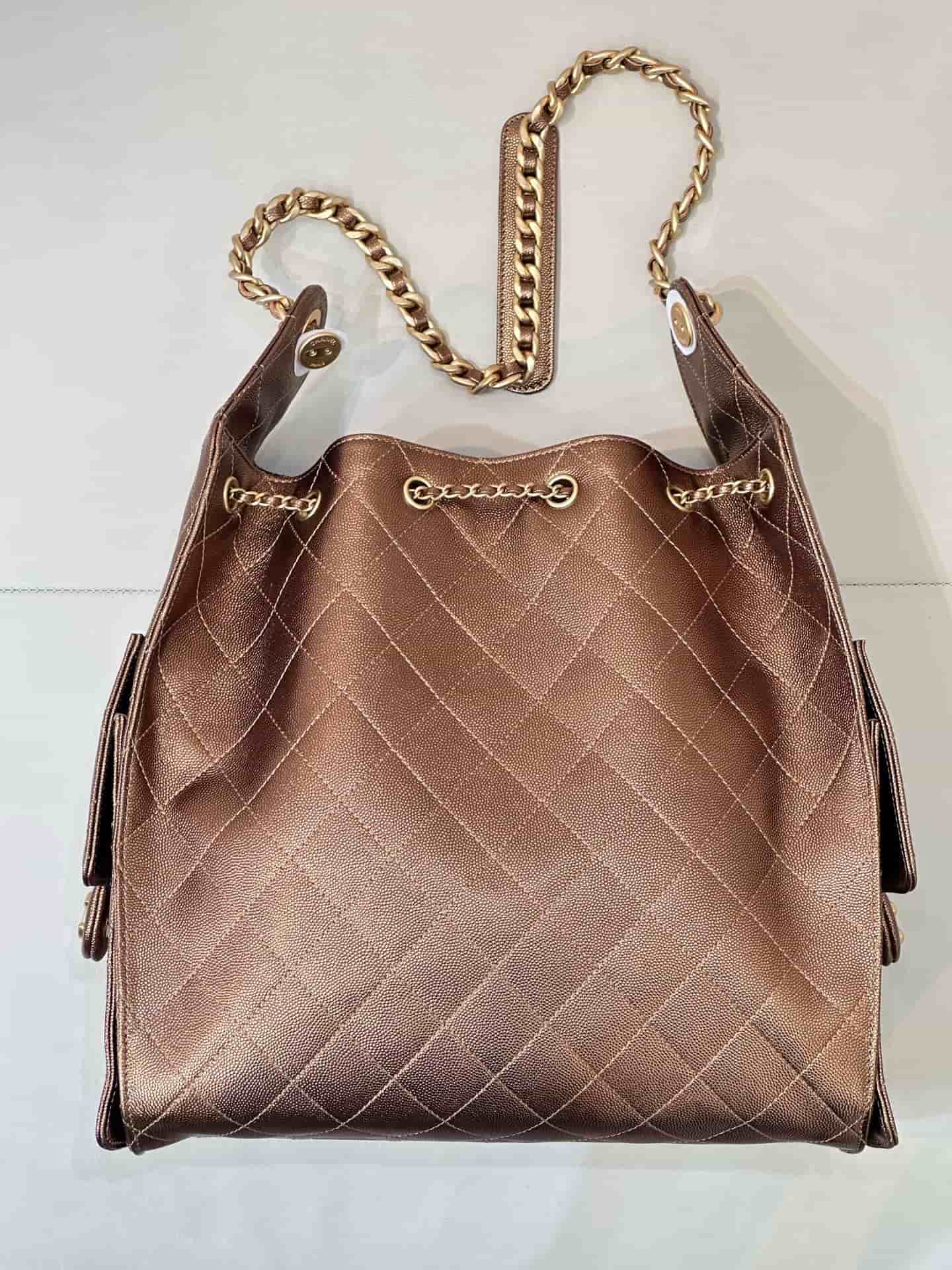 Chanel 25 Medium Hobo handbag AS5311 Grained Calfskin & Gold-tone Metal Dark Gold TOP