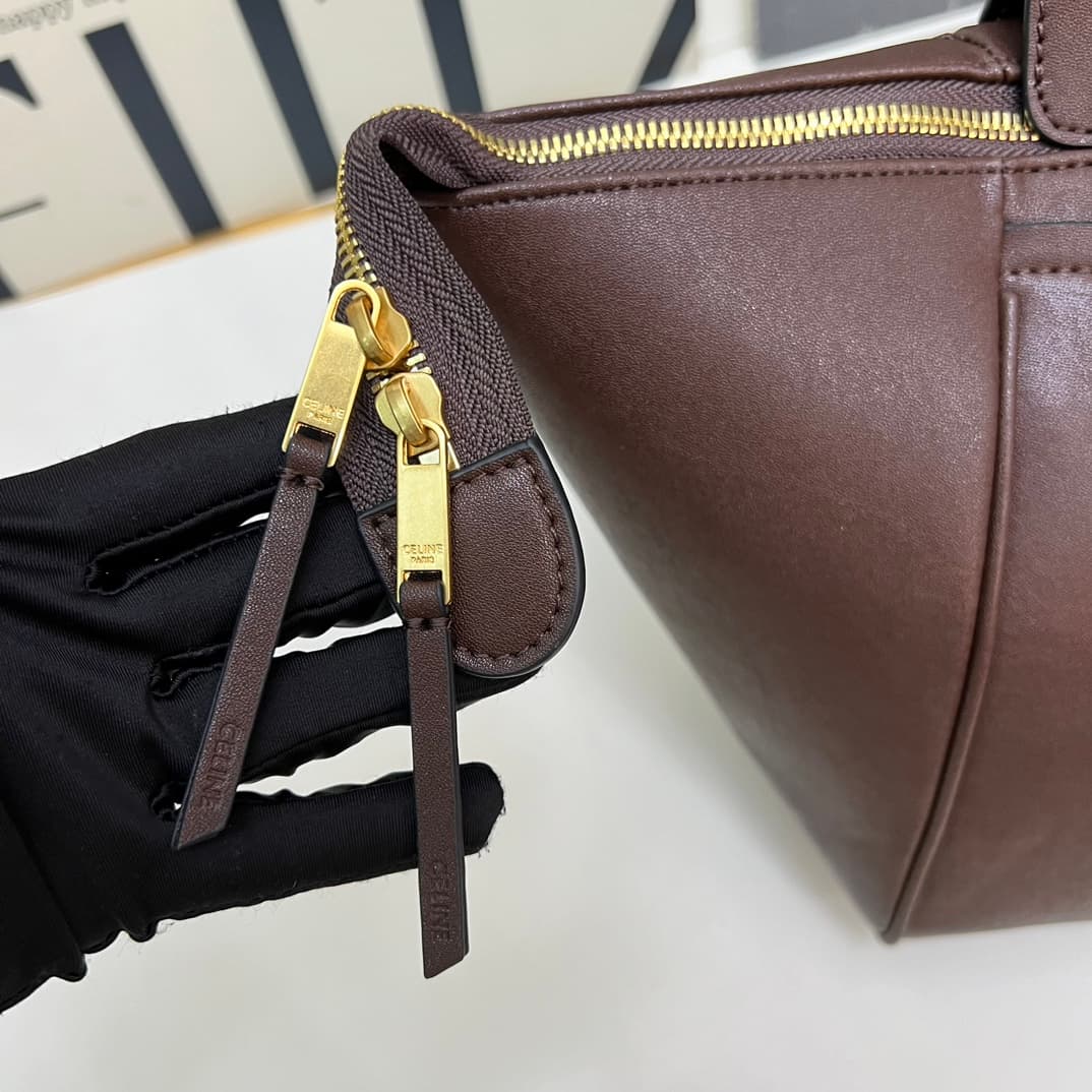 Celine BIG SMILE LUGGAGE IN Natural Supple Calfskin DEEP BROWN High
