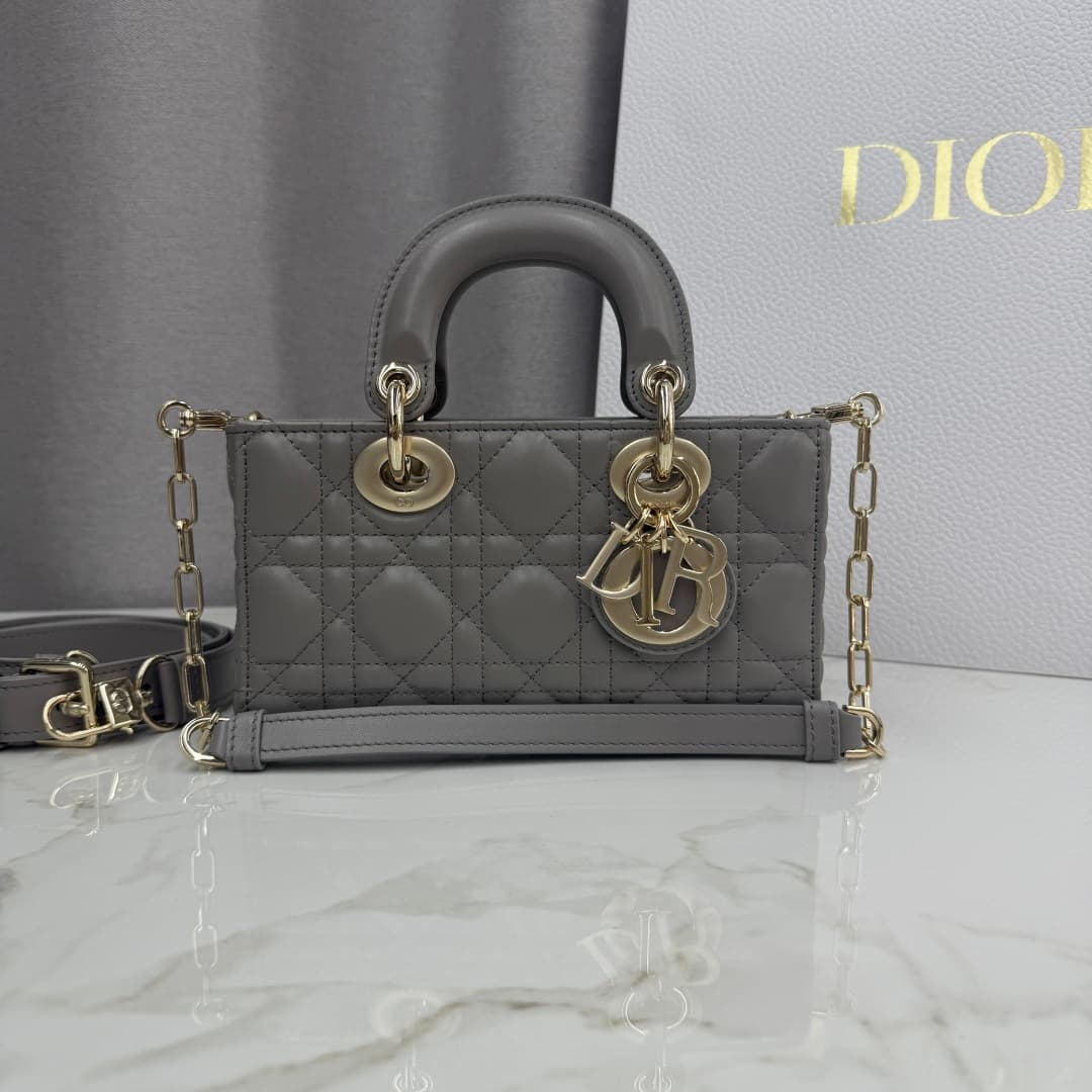 Dior Lady D-Joy Bag Grey Cannage Lambskin M0636 High