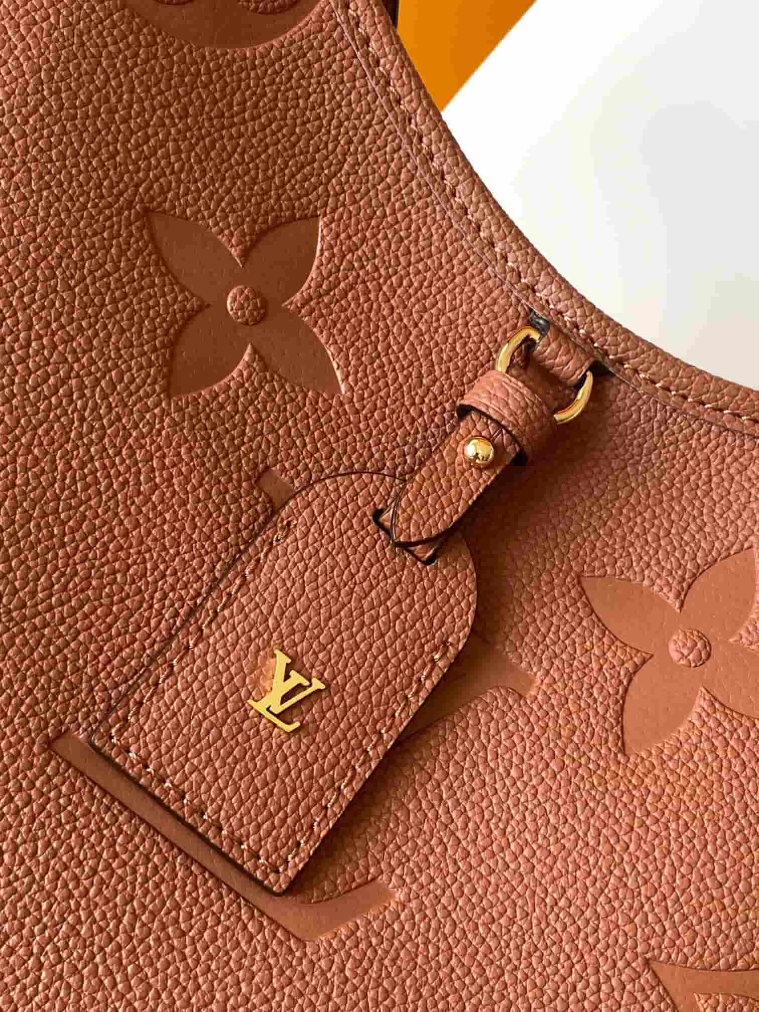 Louis Vuitton CarryAll PM Cognac Brown Embossed grained cowhide leather M11790 High