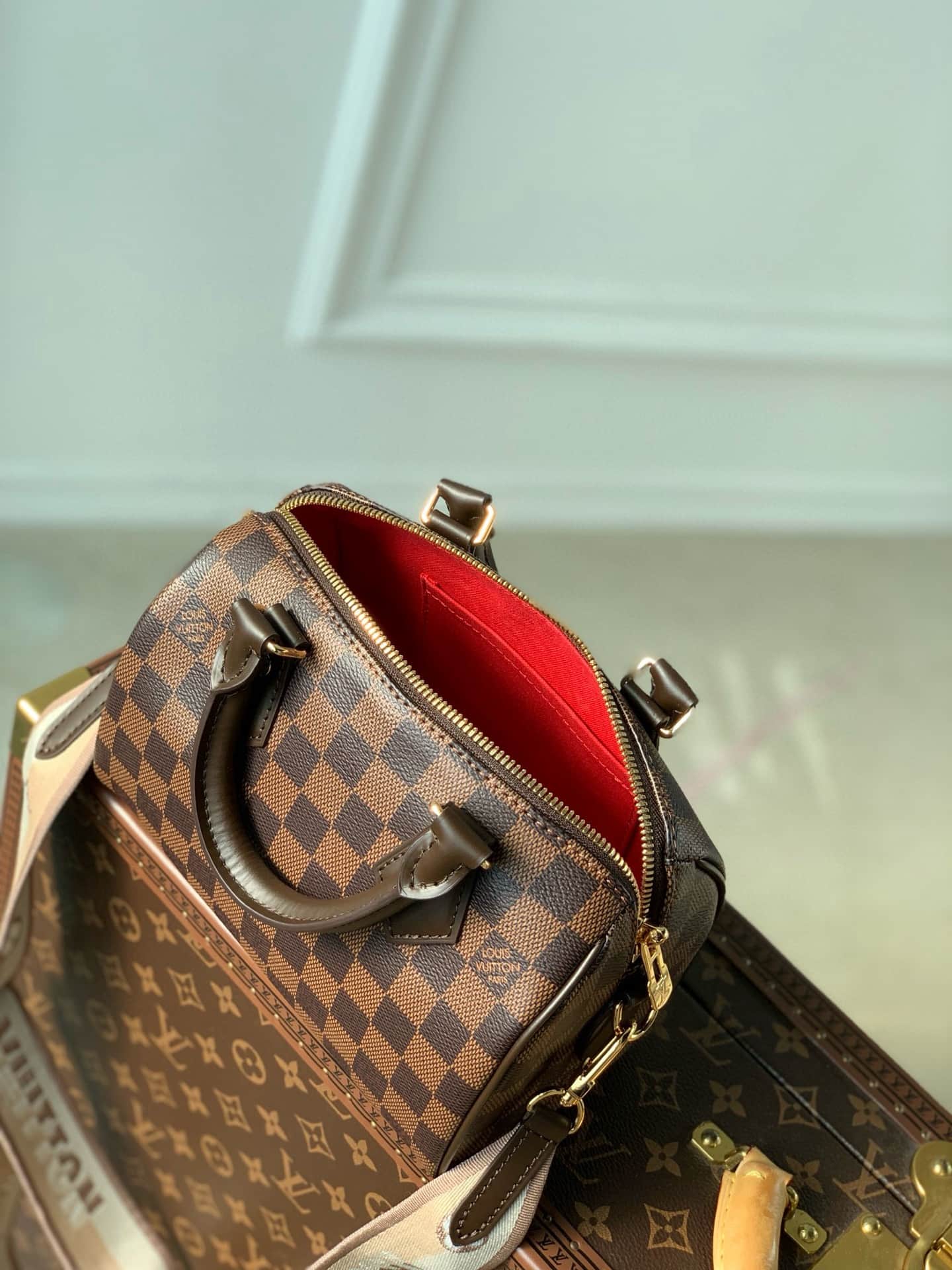 Louis Vuitton Speedy Bandoulière 20 Damier Ebene coated canvas / Cowhide leather N40489 High