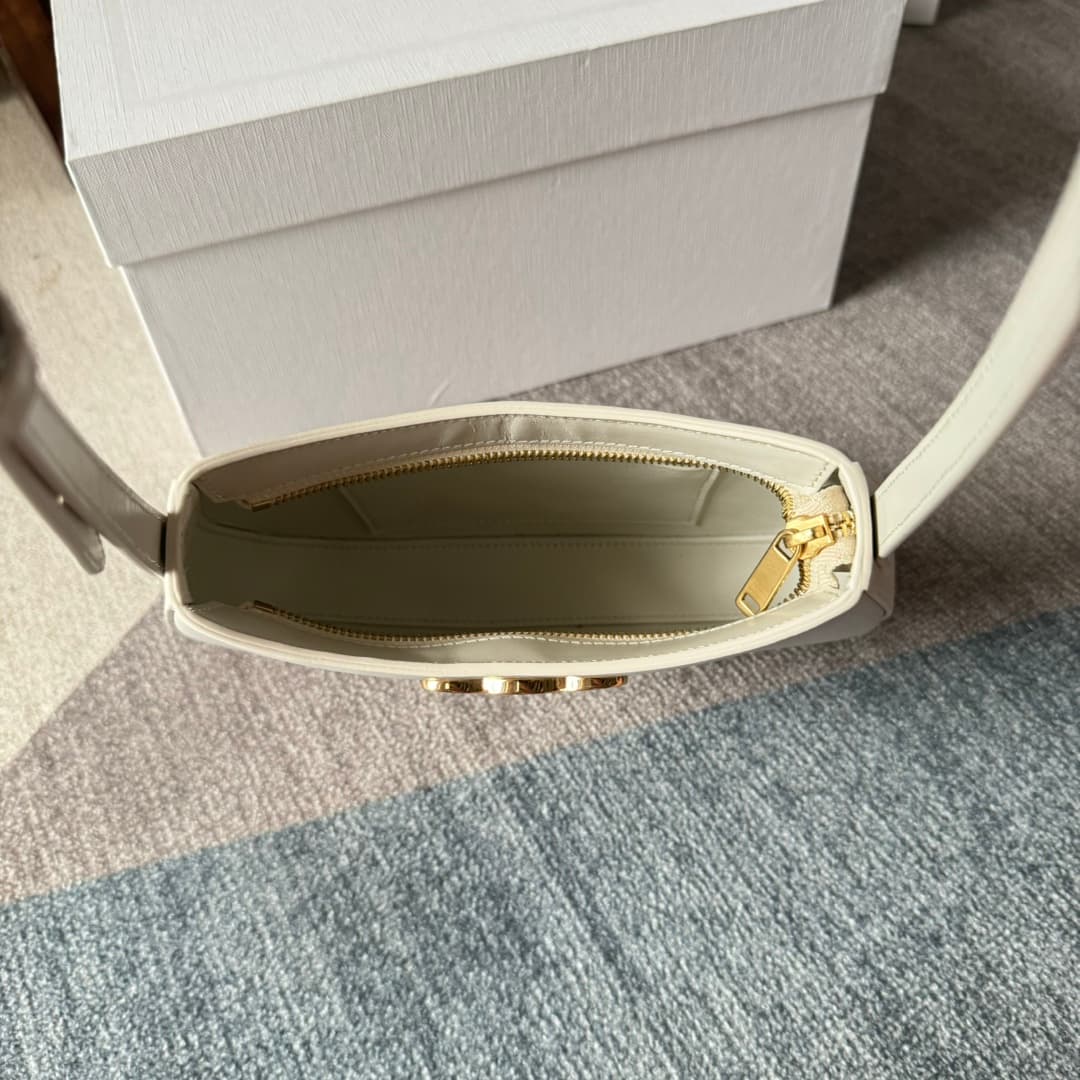 Celine Tilly Bag in White Shiny Calfskin High
