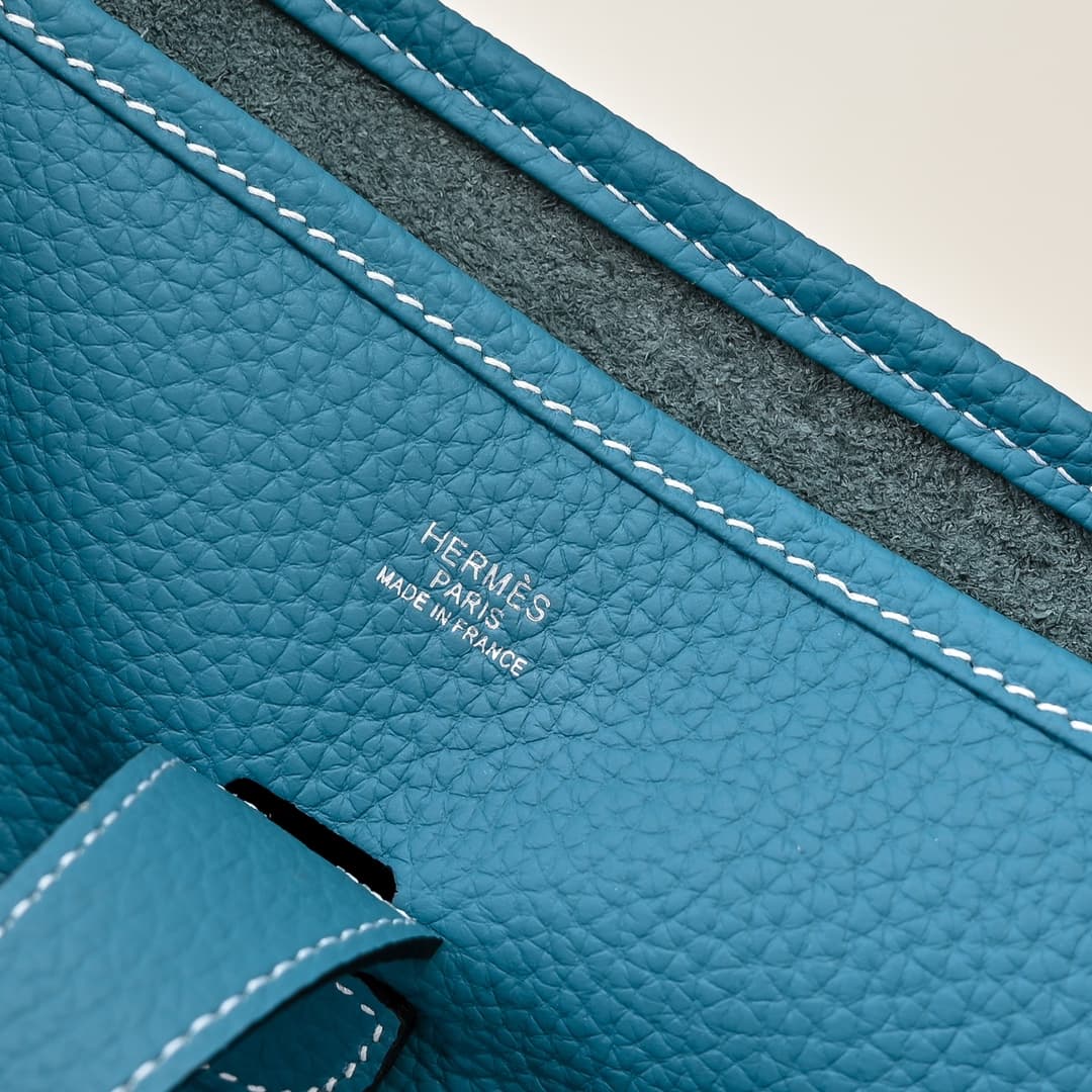 Hermes Evelyne III PM Bag Clemence Leather In Blue High