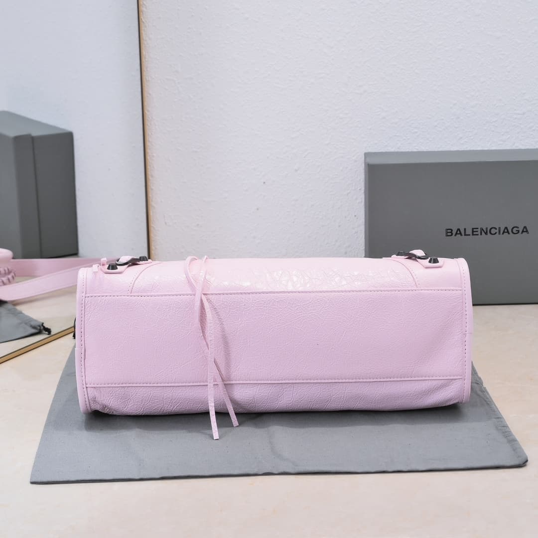 WOMEN'S LE CITY Medium Bag Black Metal Light Pink High