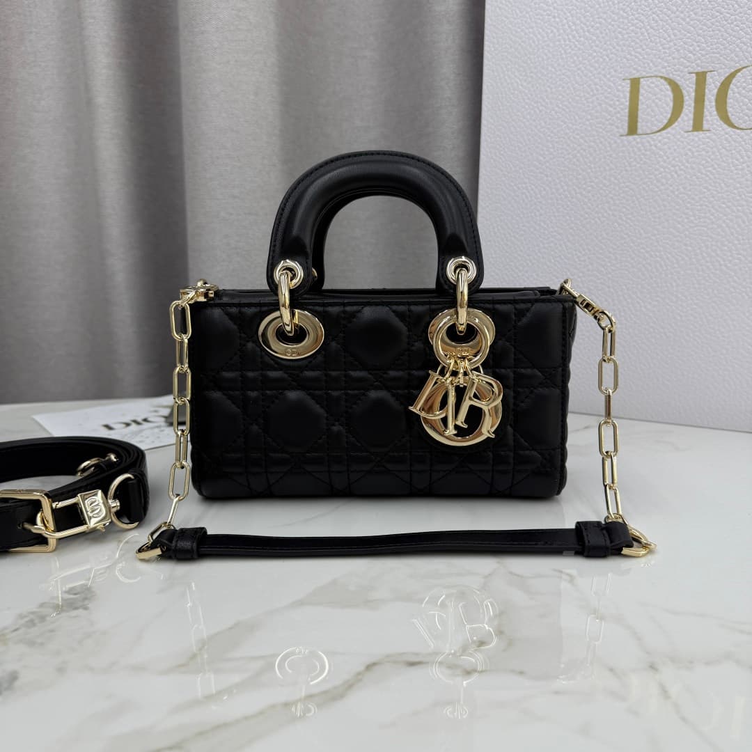 Dior Lady D-Joy Bag Black Cannage Lambskin M0636 High