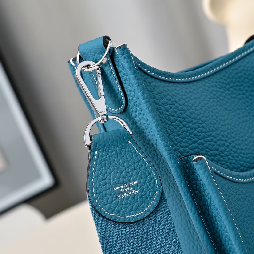 Hermes Evelyne III PM Bag Clemence Leather In Blue High