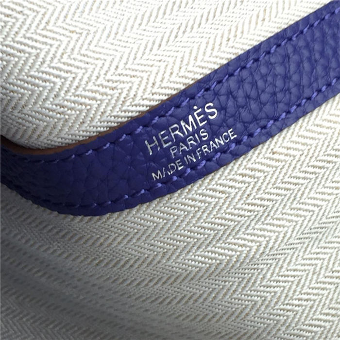Hermes Garden Party 30/36 Bag Calfskin In Royal Blue High