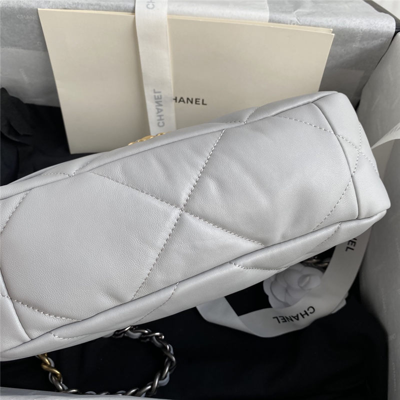Chanel 19 Flap Bag Lambskin Grey High