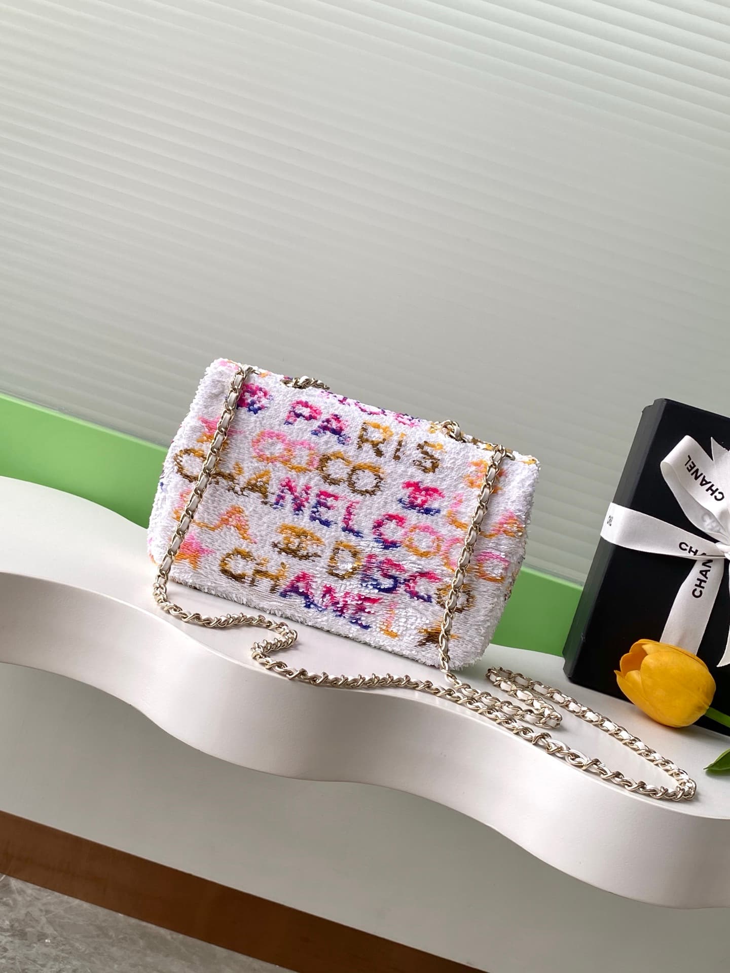 Chanel Flap Bag Sequins & Gold-Tone Metal AS4561  A