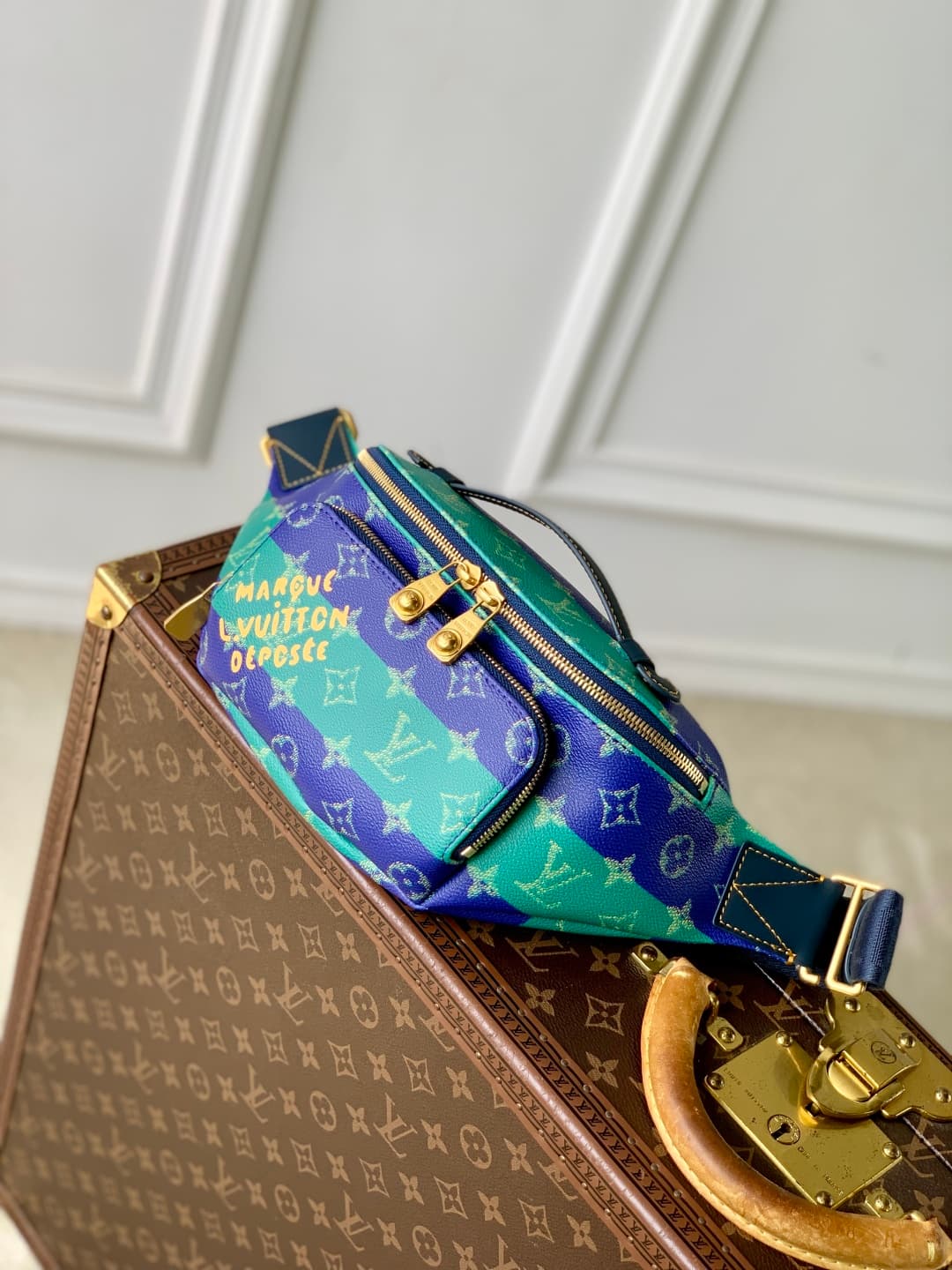 Louis Vuitton Rush Bumbag Monogram Heritage coated canvas M25783 Blue Stripes High