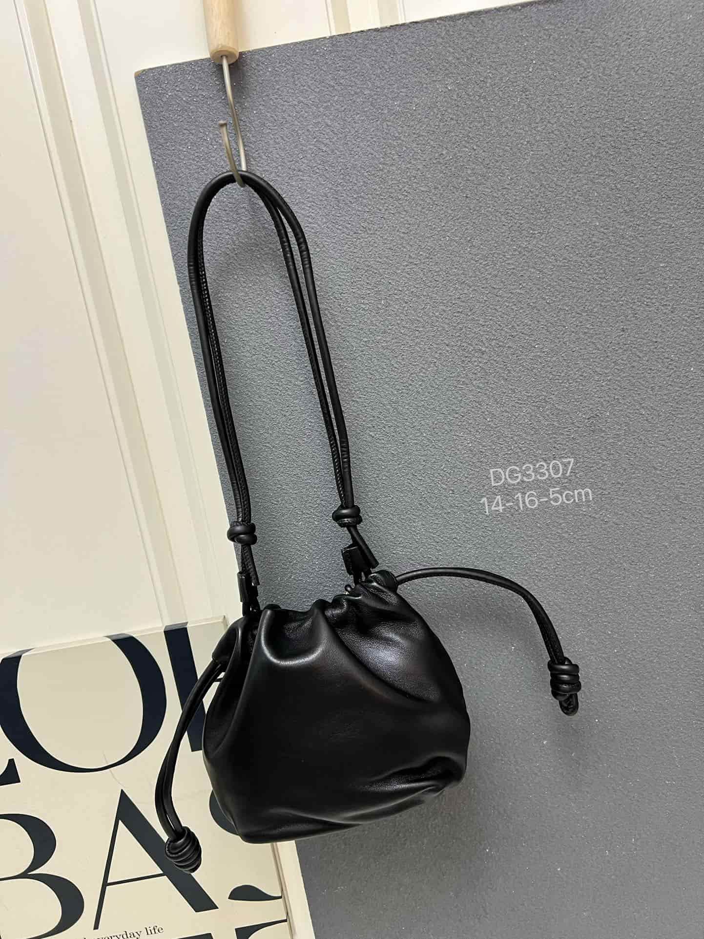 Loewe Mini Flamenco purse in black lambskin DG3307 High
