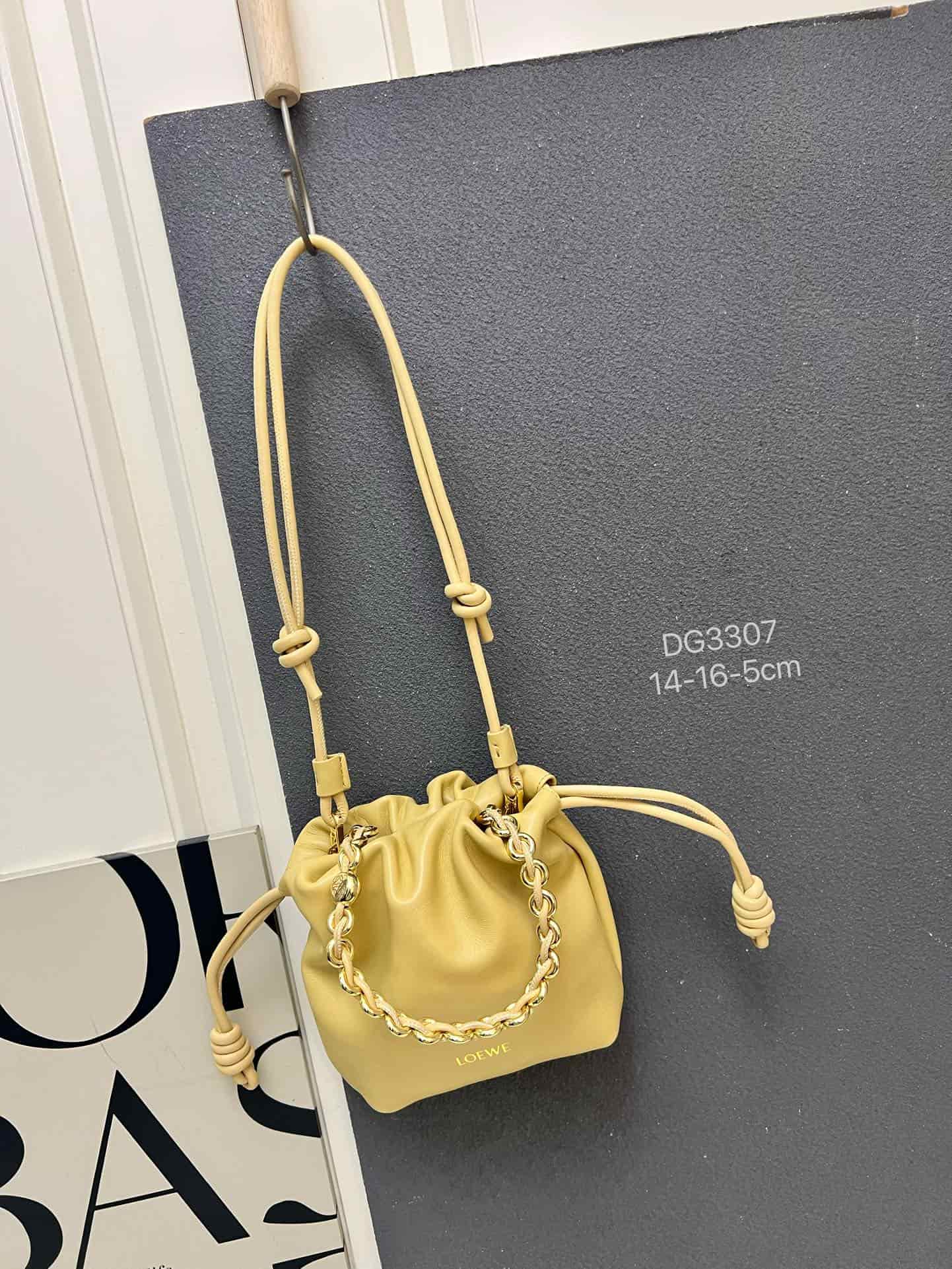 Loewe Mini Flamenco purse in yellow lambskin DG3307 High