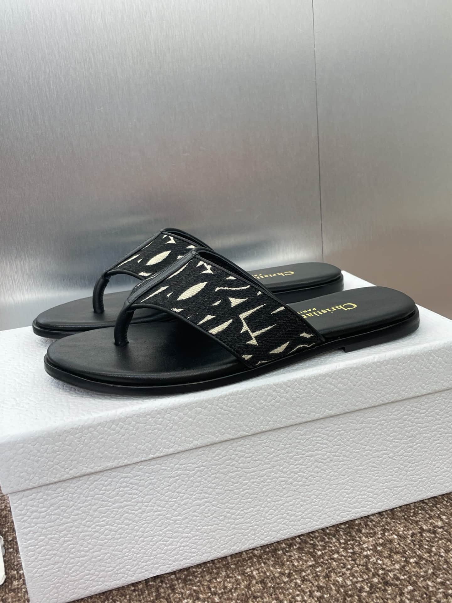 Dior Oblique Alias Flat Sandal Shoes Women