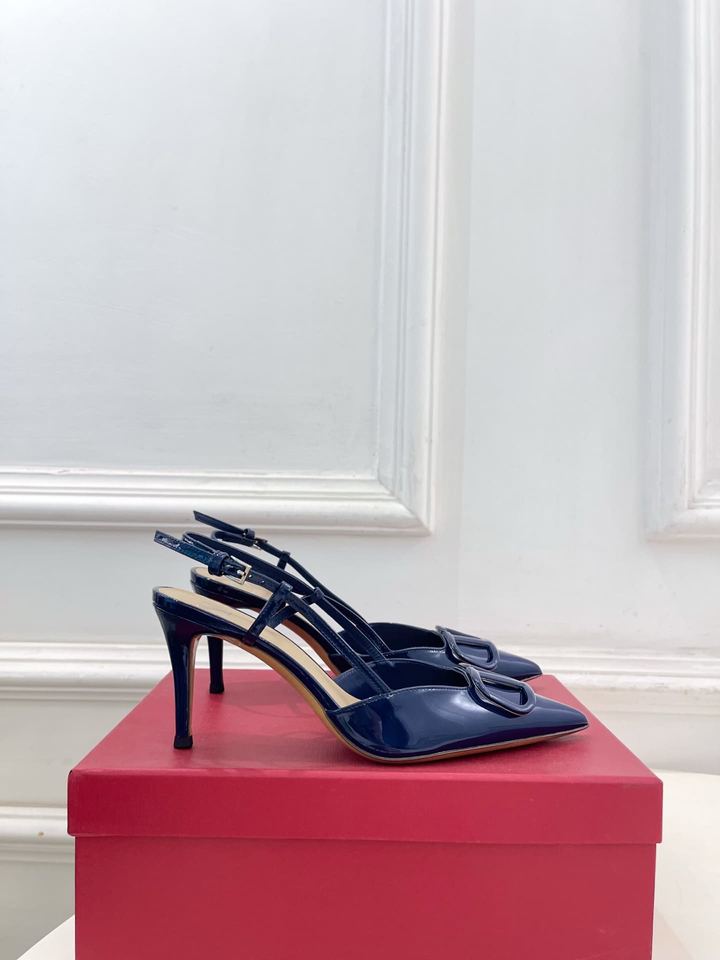 Valentino Garavani VLogo Signature Patent Leather Slingback Pumps
