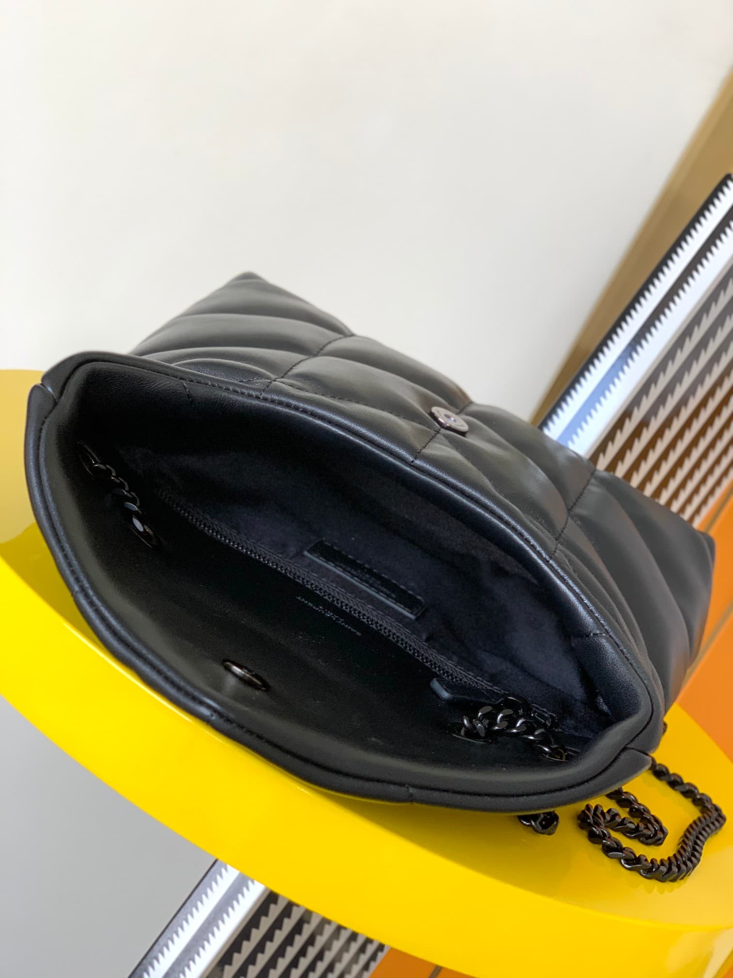 Saint Laurent Loulou Puffer bag in black lambskin 759337 High