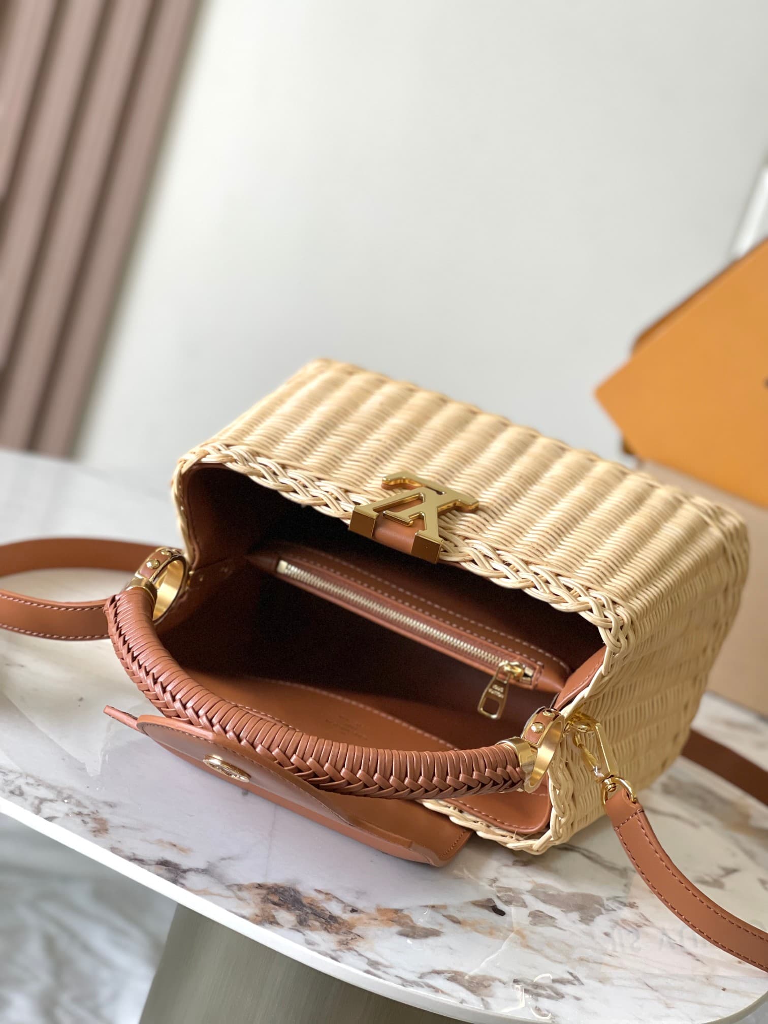 Louis Vuitton Capucines BB Cowhide and rattan M22173 Tan Top