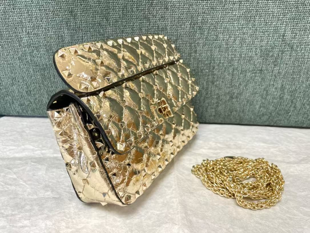 Valentino Spike Small Bag Metallic Lambskin High