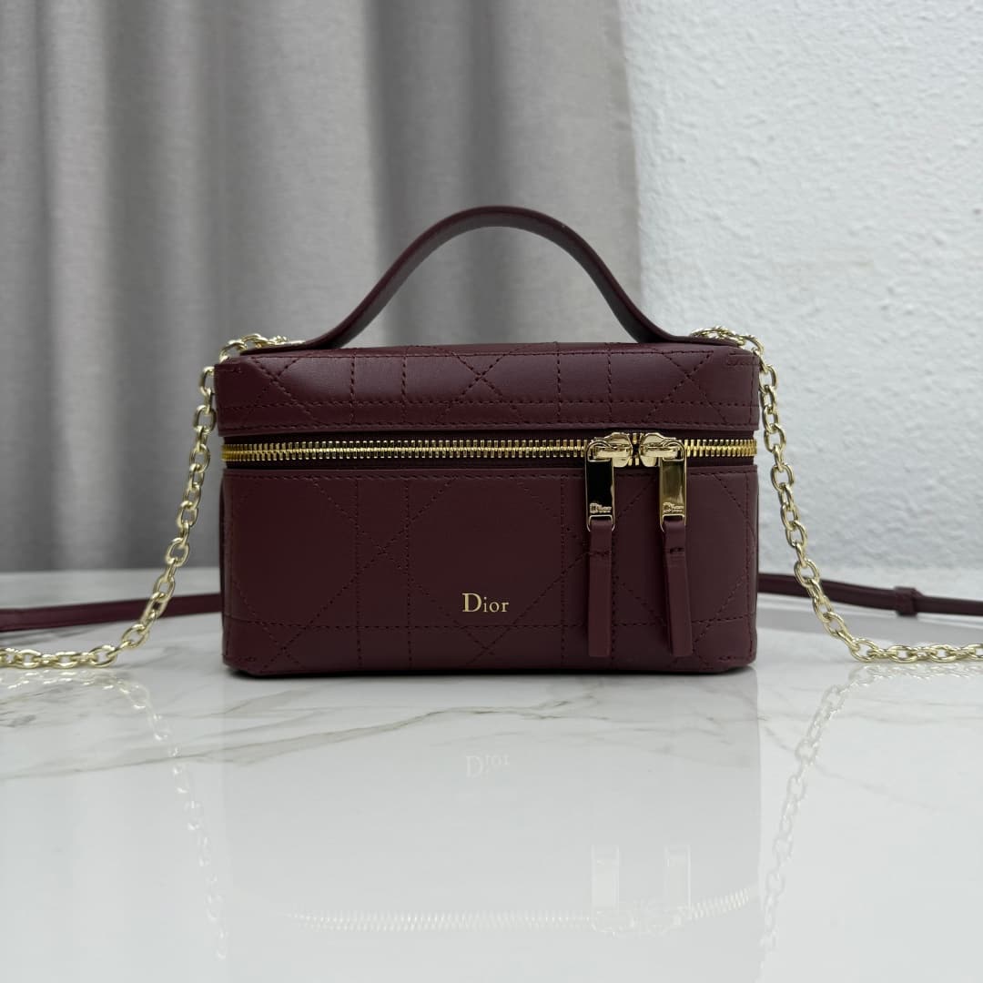 Dior Trianon Soft Vanity Bag Claret Lambskin S4613 High