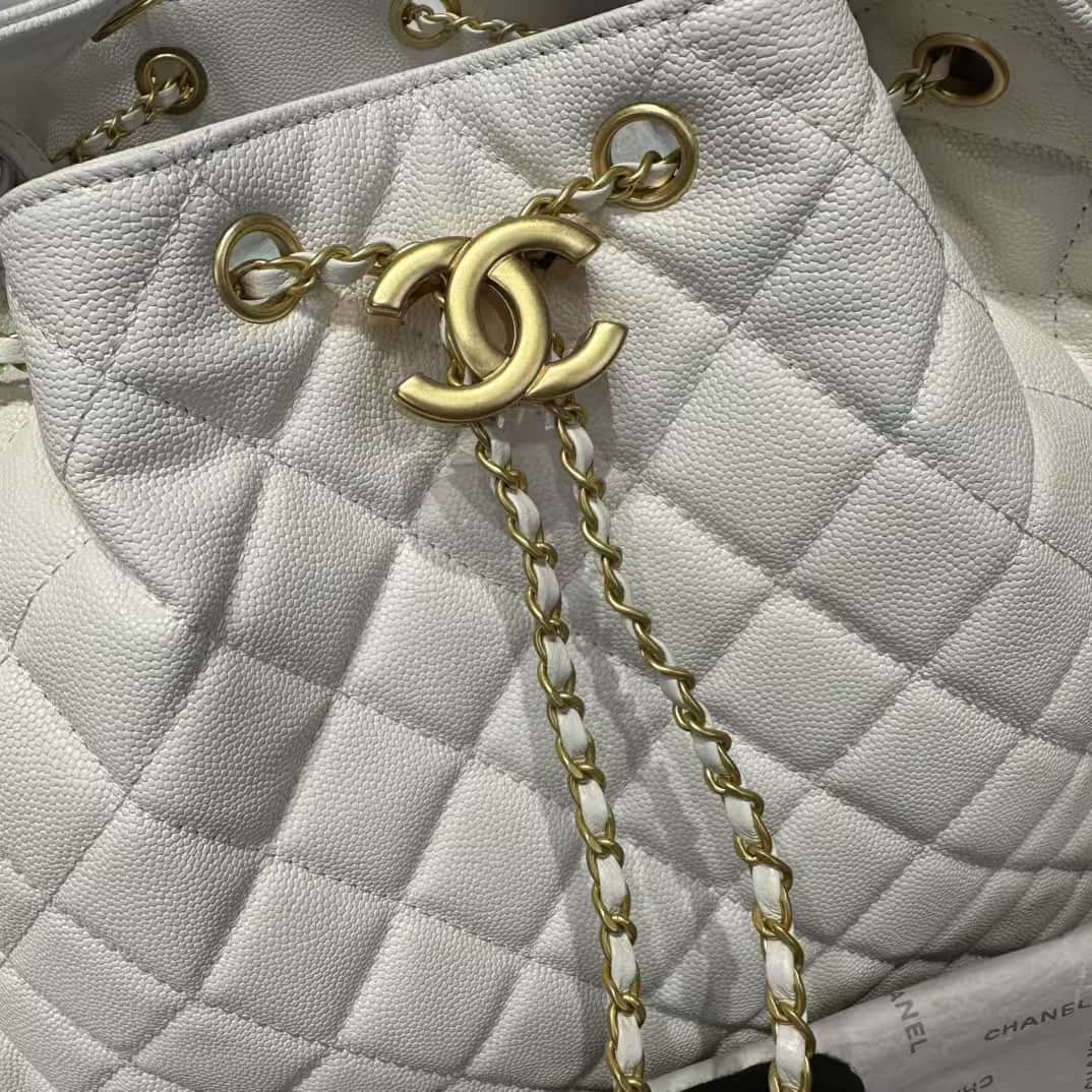Chanel 25 Medium Hobo Medium handbag AS5311 Grained Calfskin & Gold-tone Metal White A