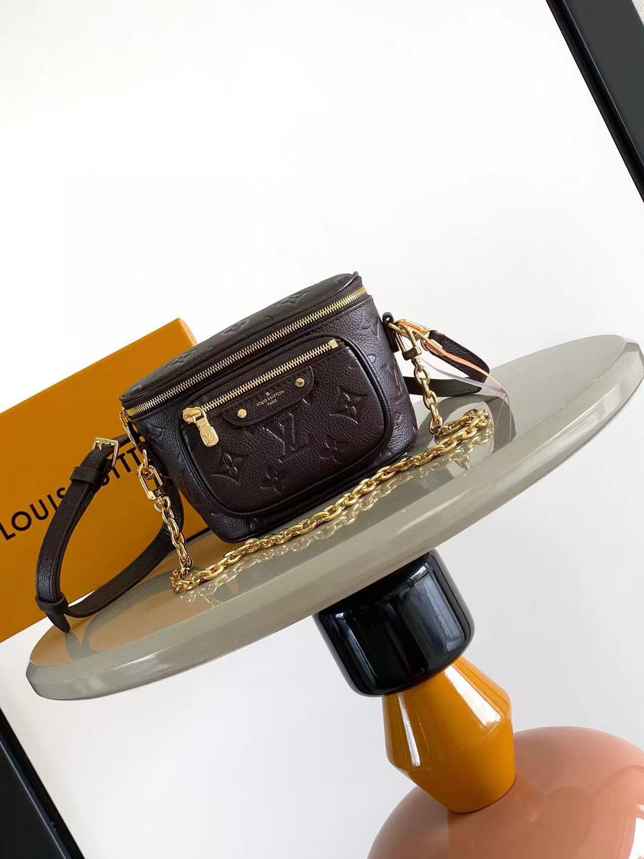 Louis Vuitton Mini Bumbag Monogram Empreinte embossed grained cowhide leather M13827 Chocolate High