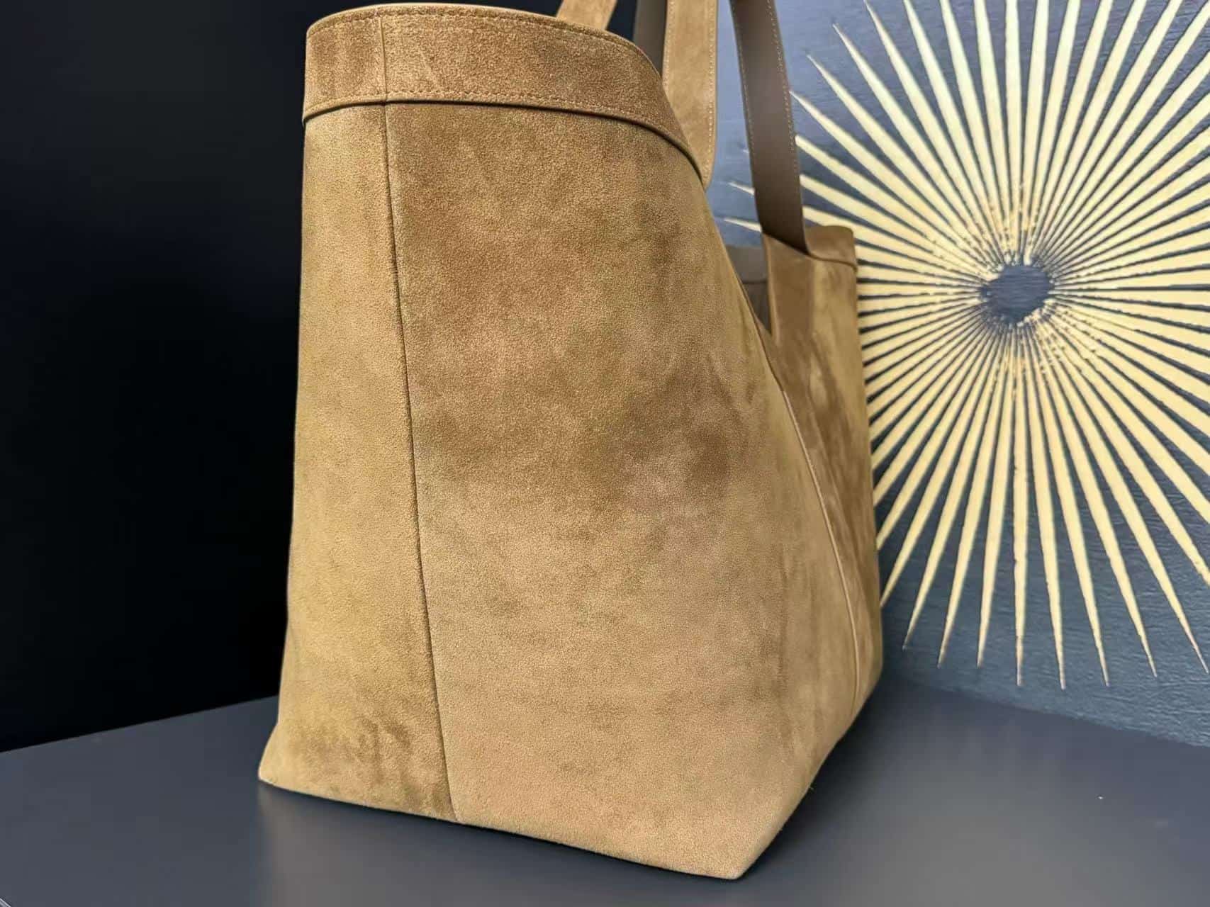 Saint Laurent Y tote in suede in Brown High