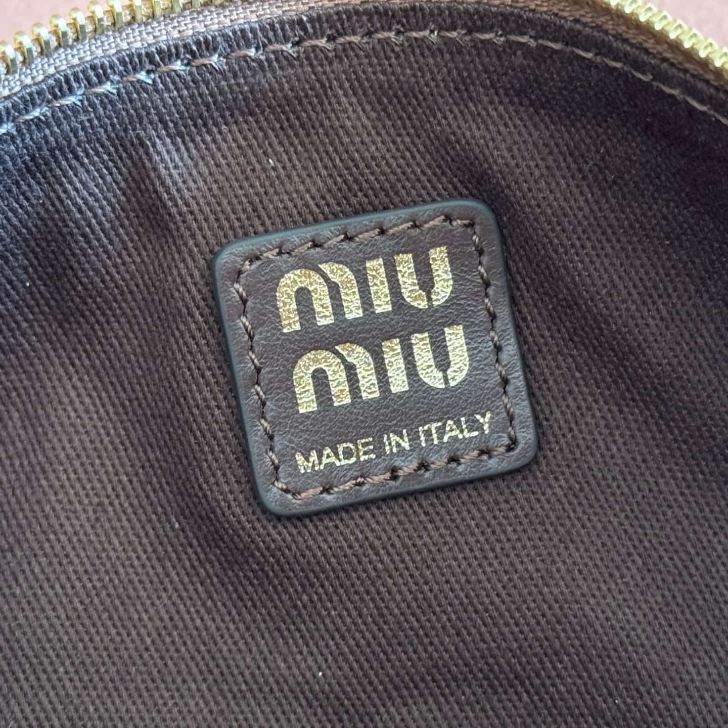 Miu Miu Printed leather pouch White/Burnt Sienna 5NE851 High
