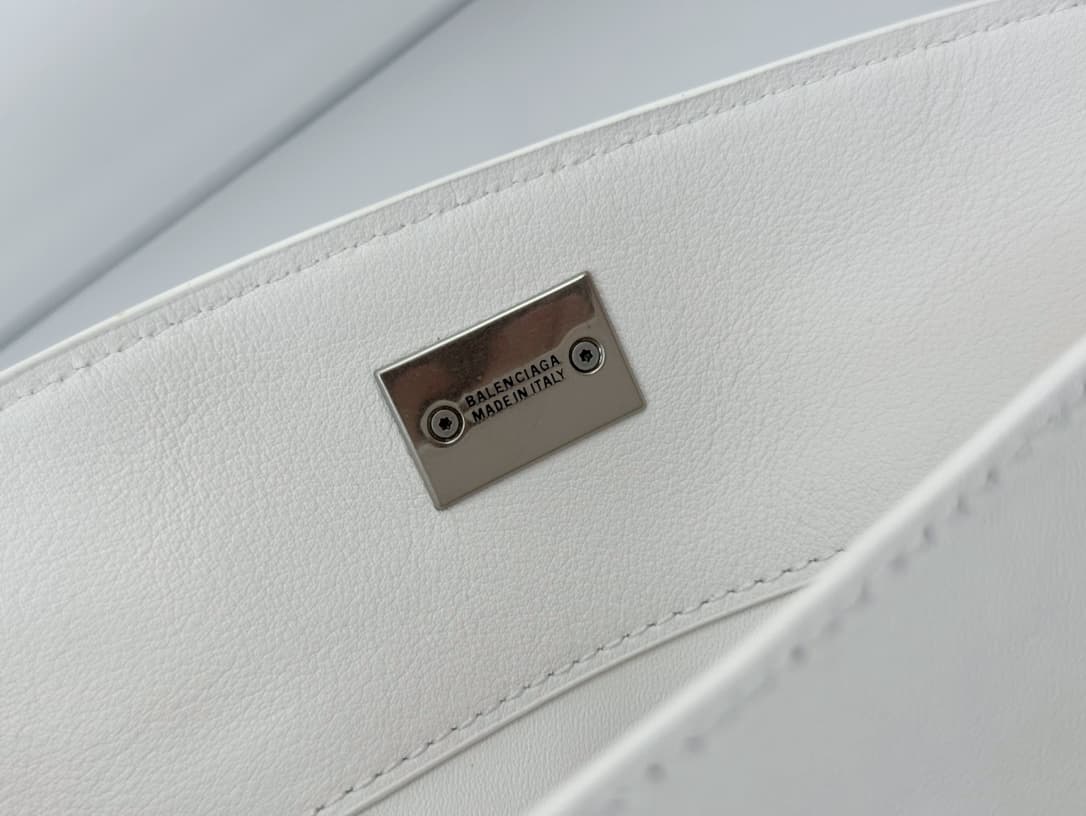 Balenciaga Rodeo Small Bag in White Leather With Silver-Tone Metal TOP