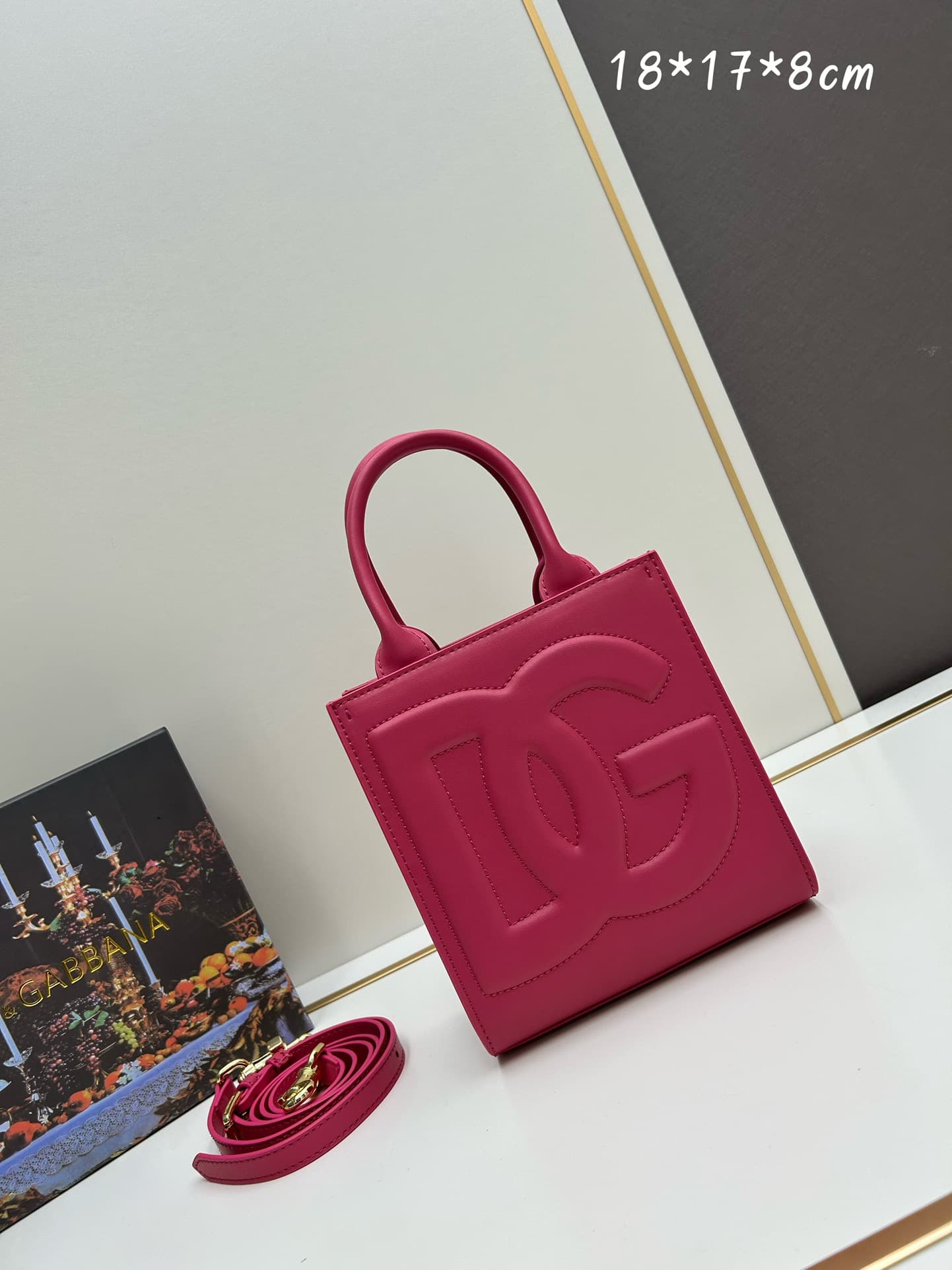 Dolce & Gabbana Mini DG Daily Tote Bag Plum Red Calfskin High